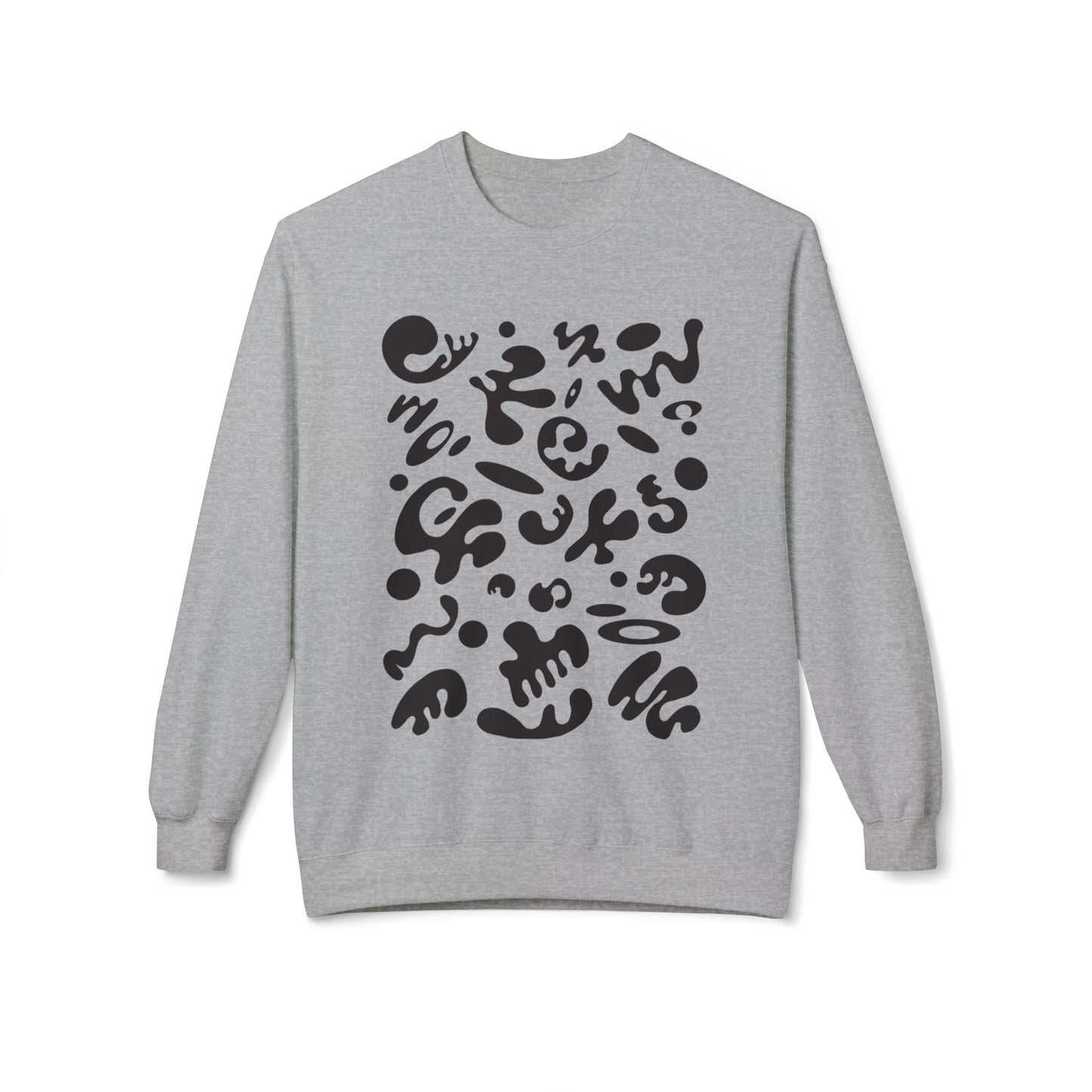 Pure Imagination Unisex Midweight Softstyle Fleece Crewneck Sweatshirt - Smoke Signal Black Print