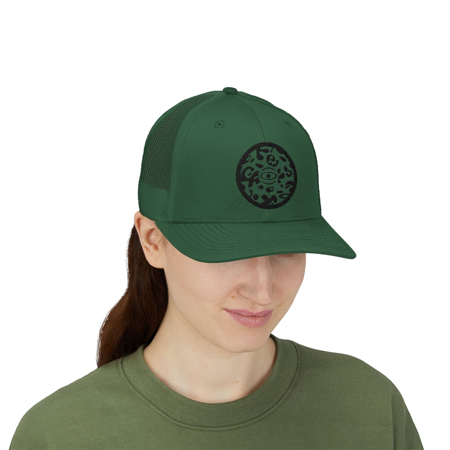 Adorn'd Logo Embroidered Retro Trucker Hat - Smoke Signal Black