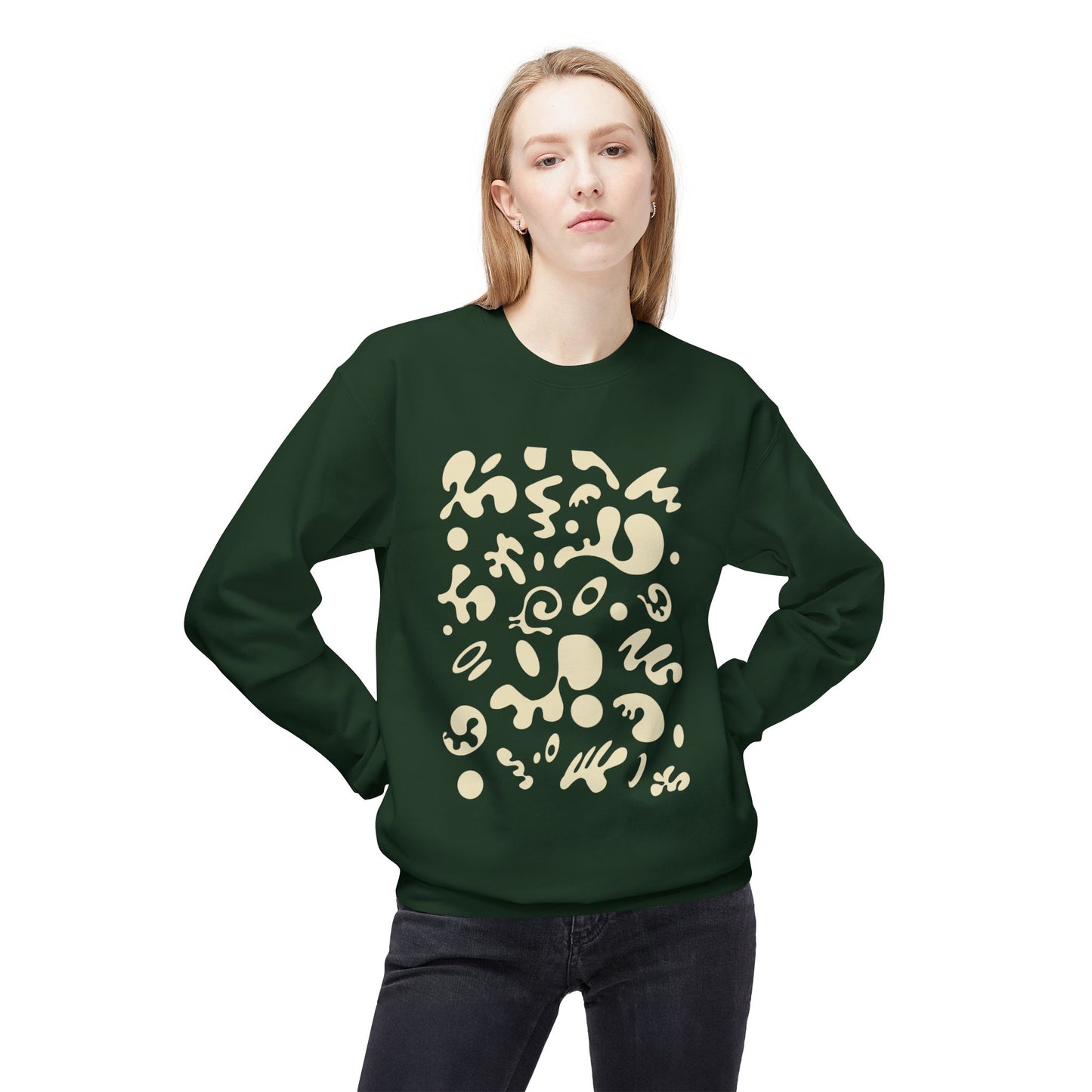 Pure Imagination Unisex Midweight Softstyle Fleece Crewneck Sweatshirt - Blank Page White Print