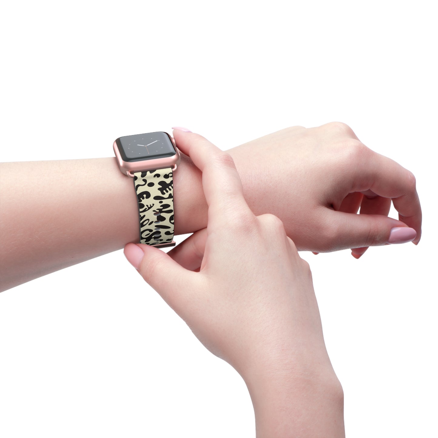Adorn'd Faux Leather Apple Watch Band - Blank Page White