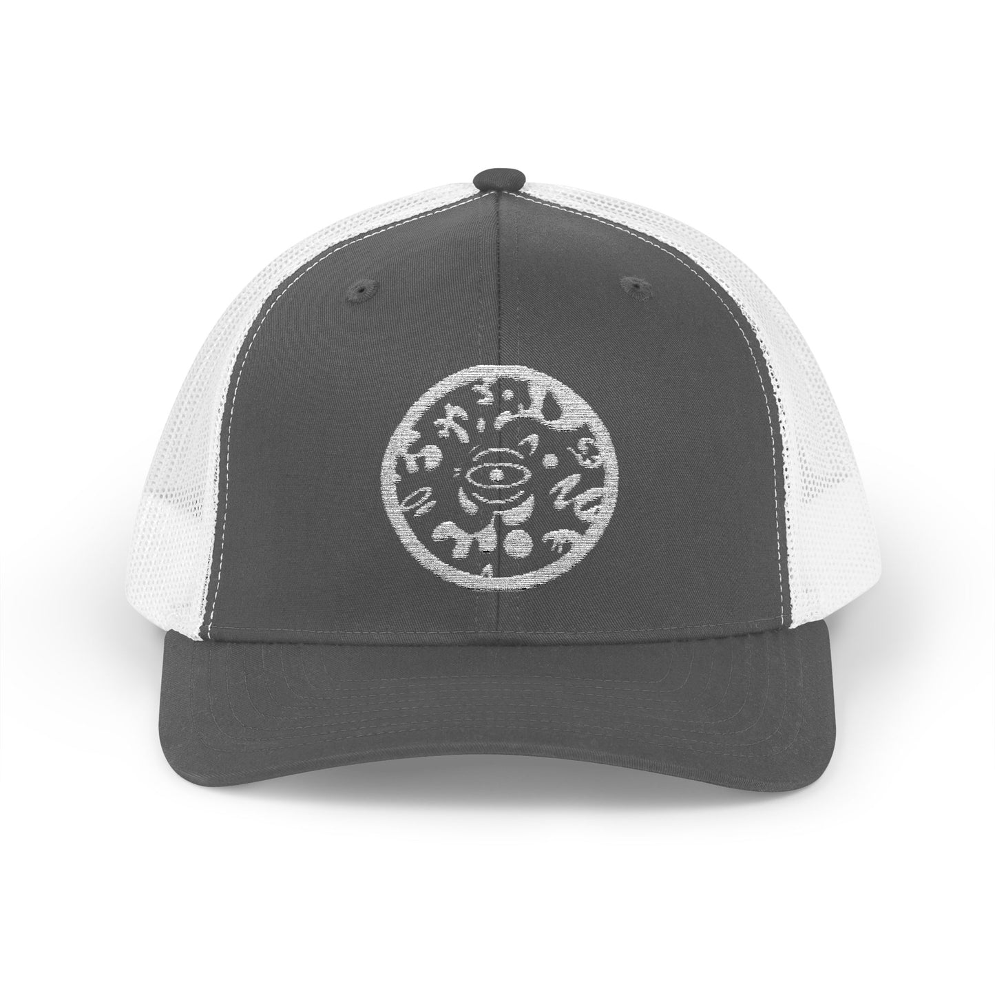 Adorn'd Logo Embroidered Retro Trucker Hat - Starlight White
