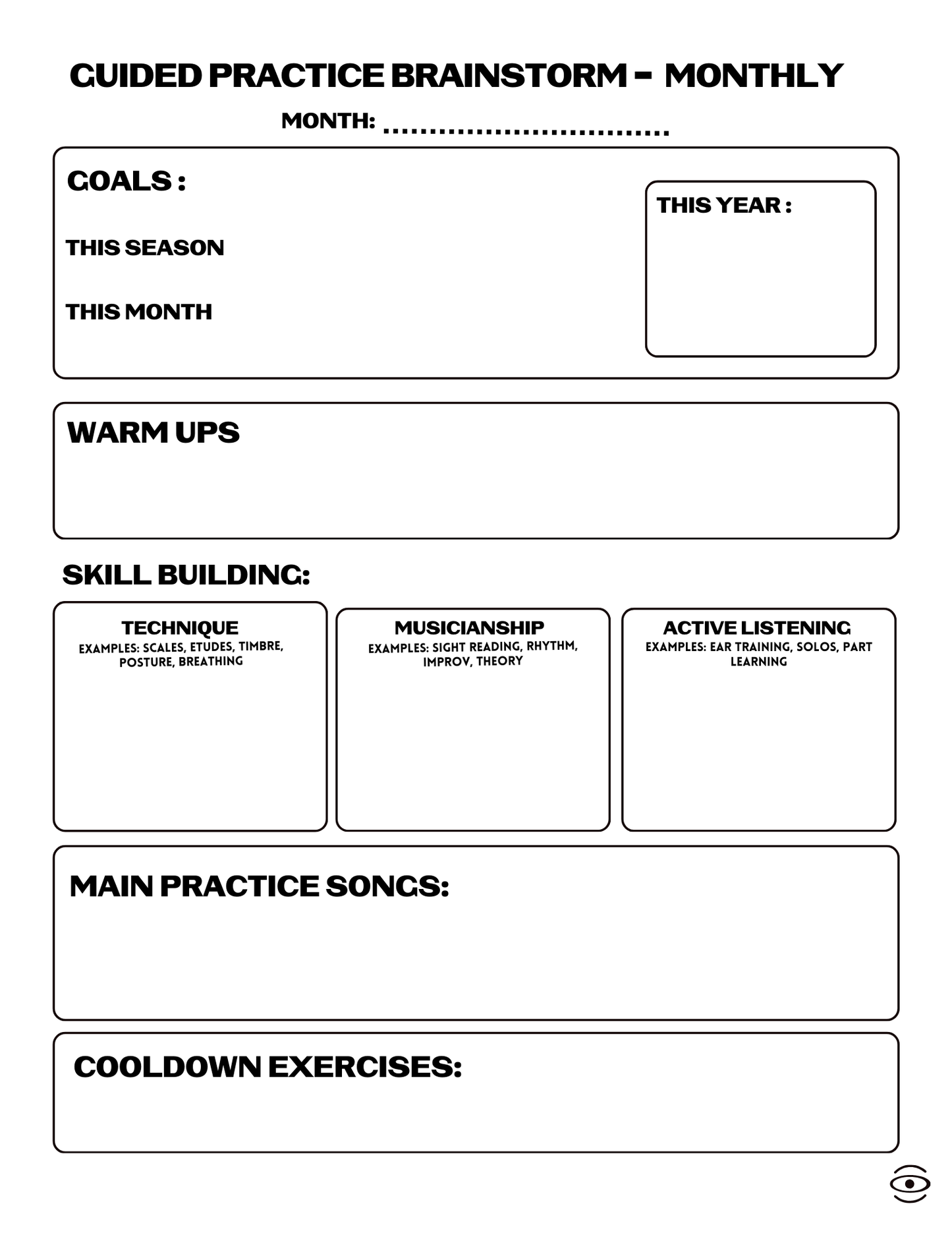 Jaha Musician Practice Log