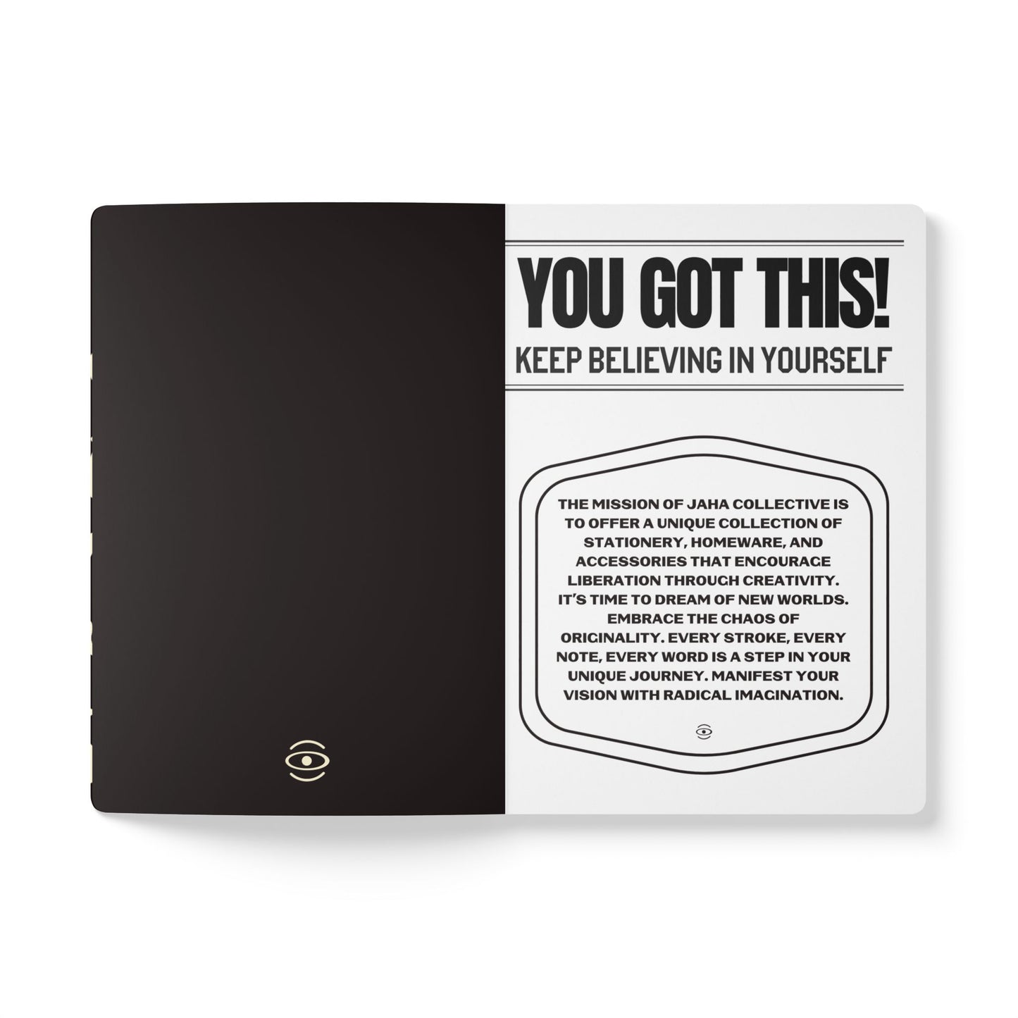 Pure Imagination Softcover Journal w Inside Prints + Tear-Off Pages (Ruled Line) - Smoke Signal Black