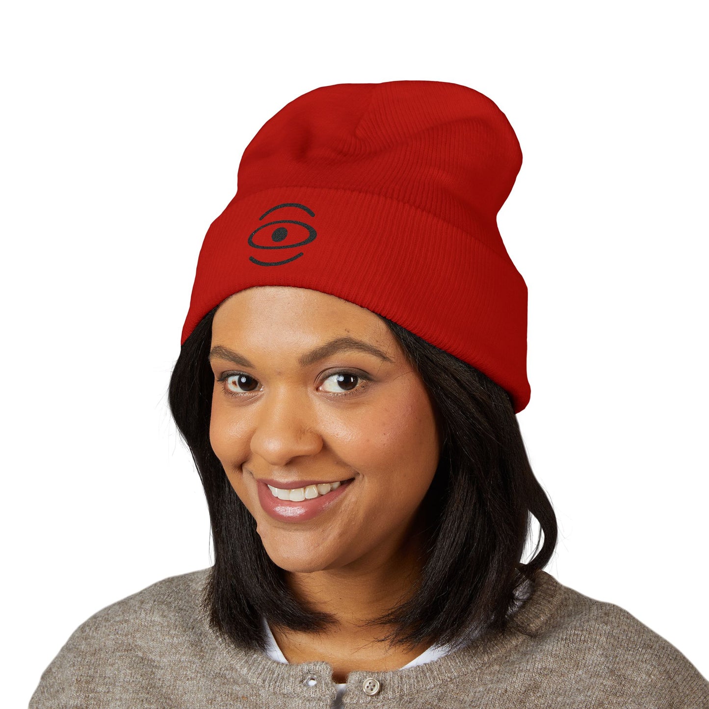 Jaha Logo Embroidered Classic Cuffed Beanie - Smoke Signal Black
