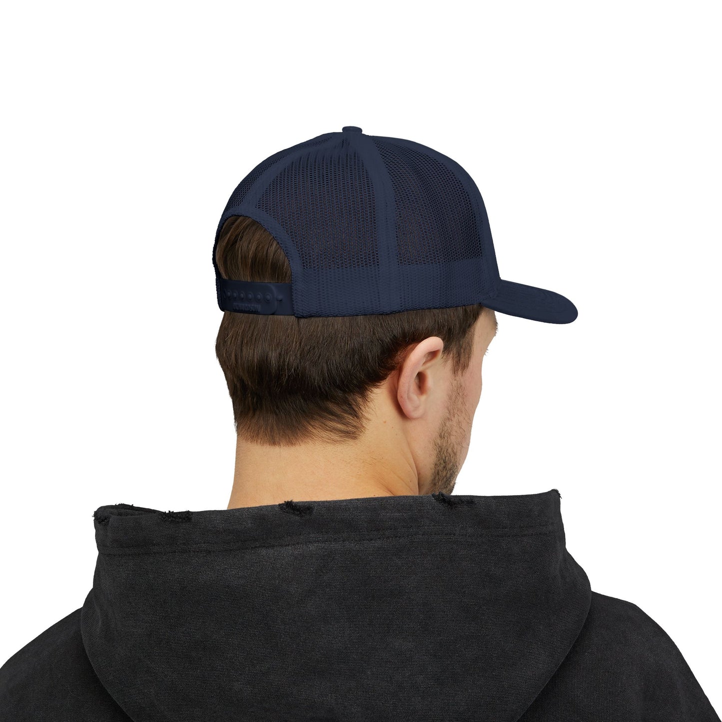 Adorn'd Logo Embroidered Retro Trucker Hat - Smoke Signal Black