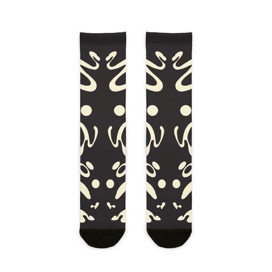 Mirror Work Color Crew Socks - Smoke Signal Black
