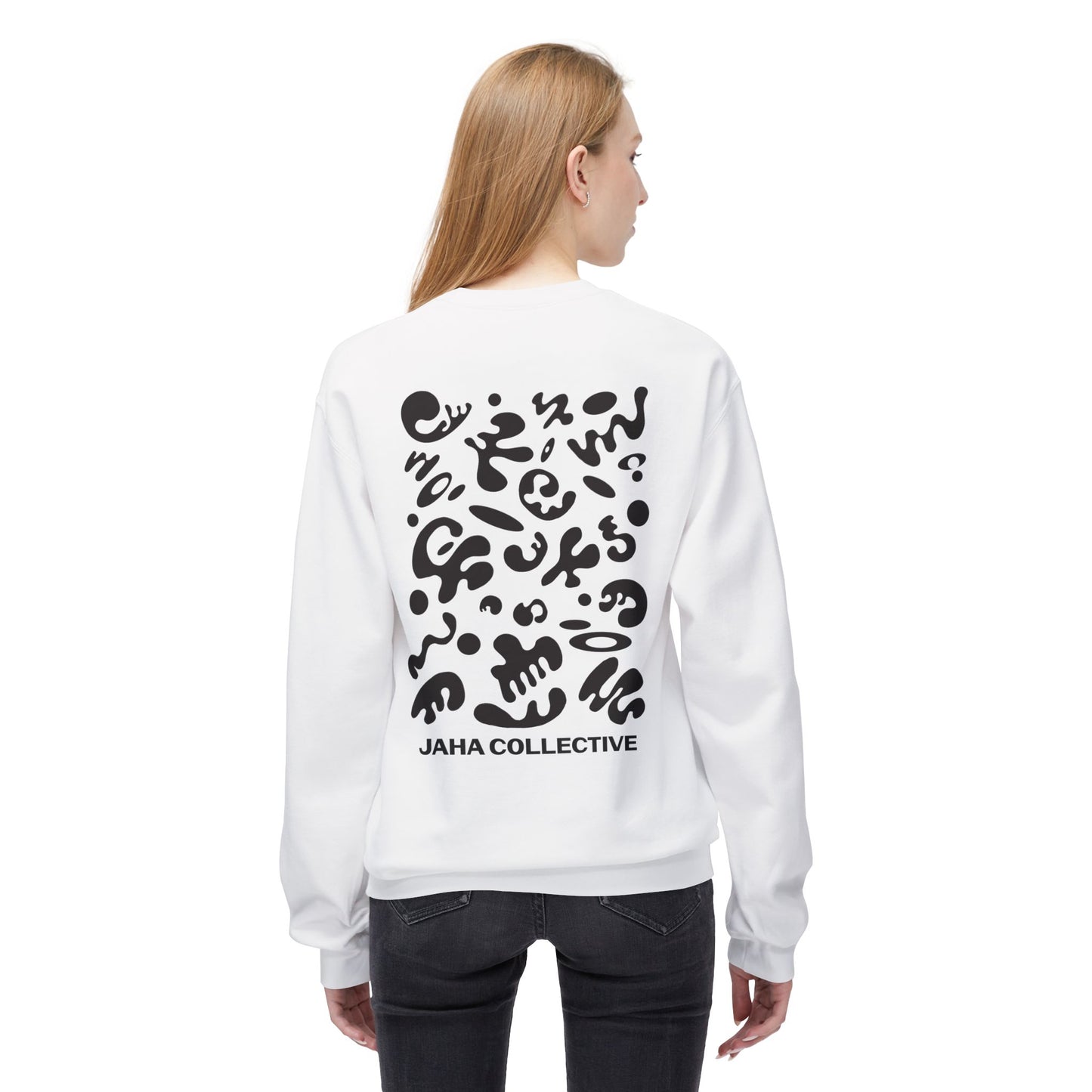 Pure Imagination Unisex Midweight Softstyle Fleece Crewneck Sweatshirt - Smoke Signal Black Print