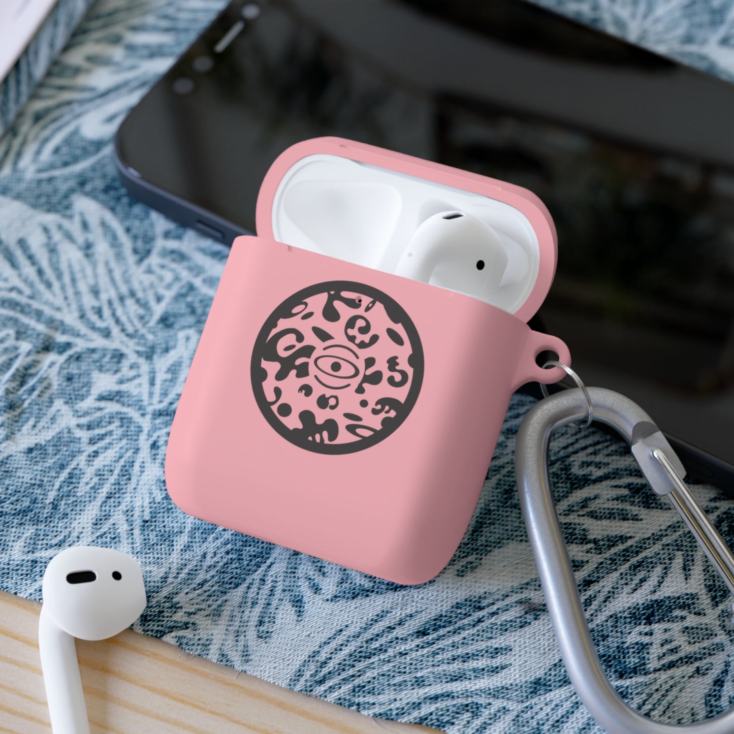 Adorn'd Logo Hard Plastic Airpods Case Cover - Smoke Signal Black