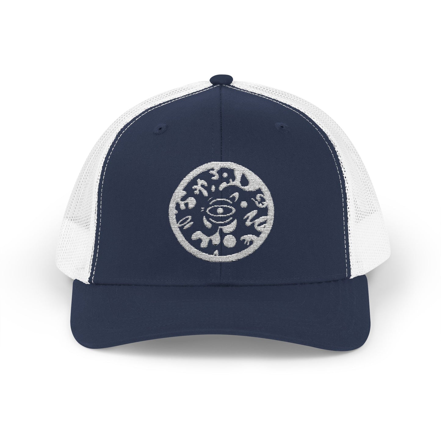 Adorn'd Logo Embroidered Retro Trucker Hat - Starlight White