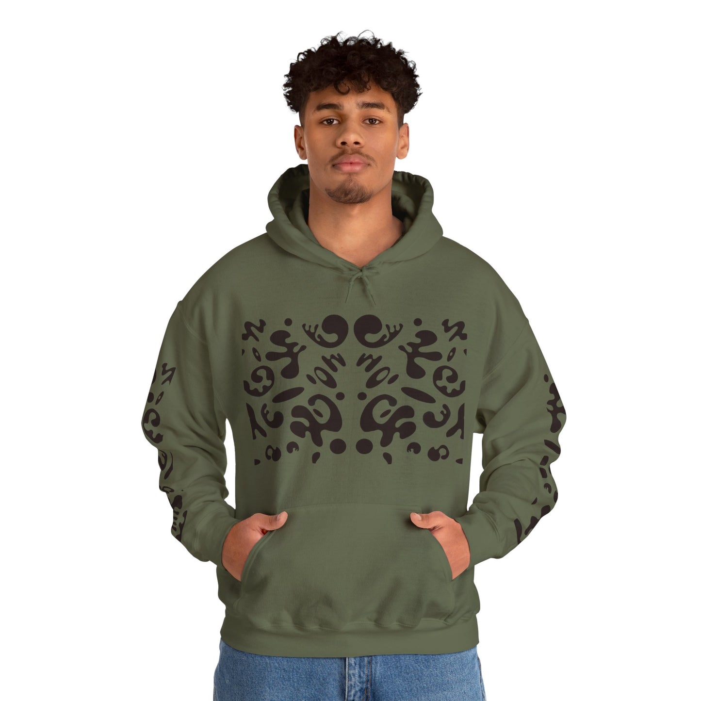Mirror Work Unisex Heavy Blend™ Hooded Sweatshirt - Smoke Signal Black Print