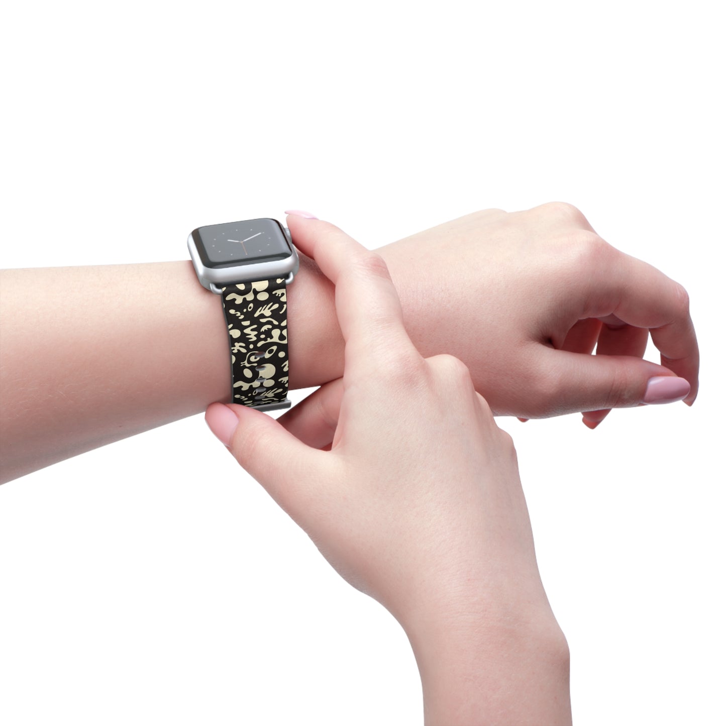 Adorn'd Faux Leather Apple Watch Band - Smoke Signal Black