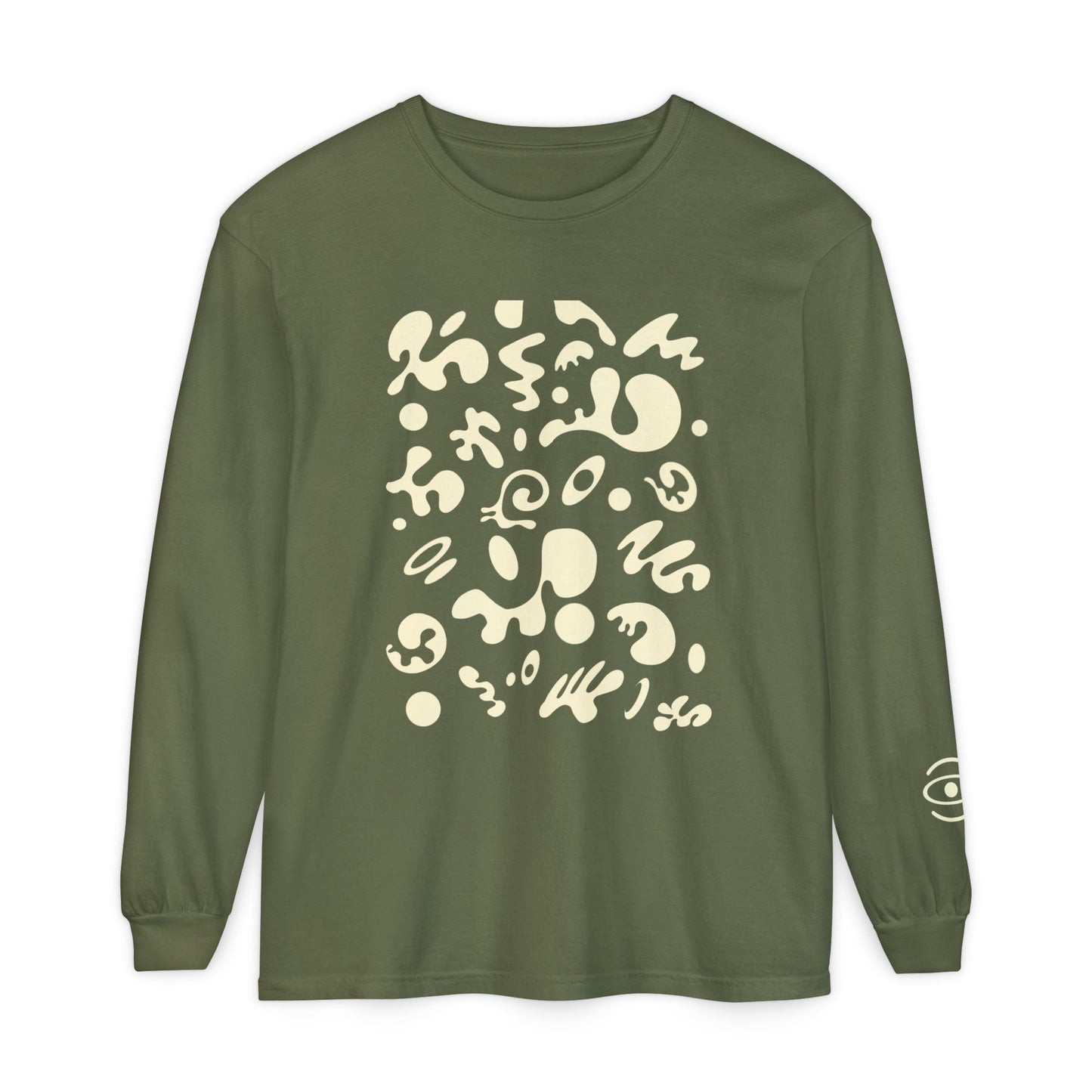Pure Imagination Unisex Garment-Dyed Long Sleeve T-Shirt - Blank Page White Print