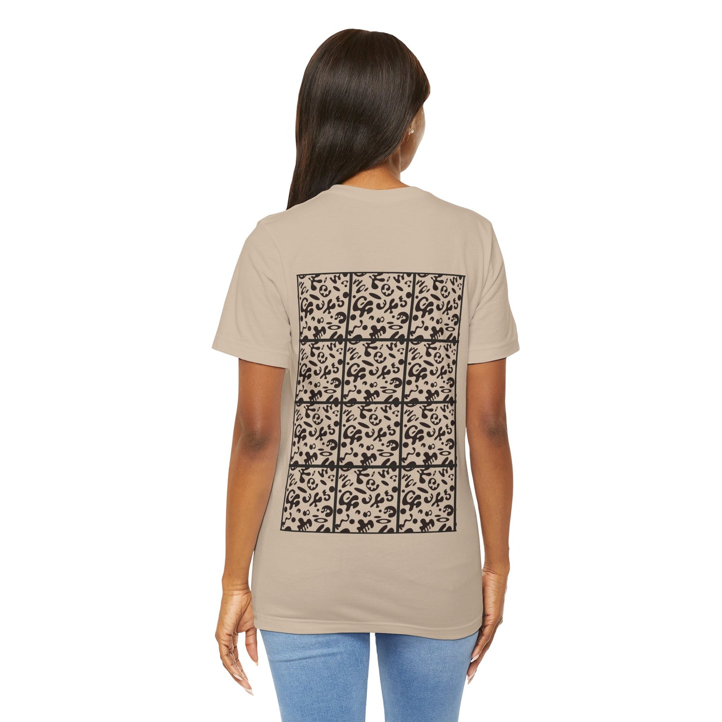 Adorn'd Unisex Jersey Short Sleeve Tee - Smoke Signal Black Print