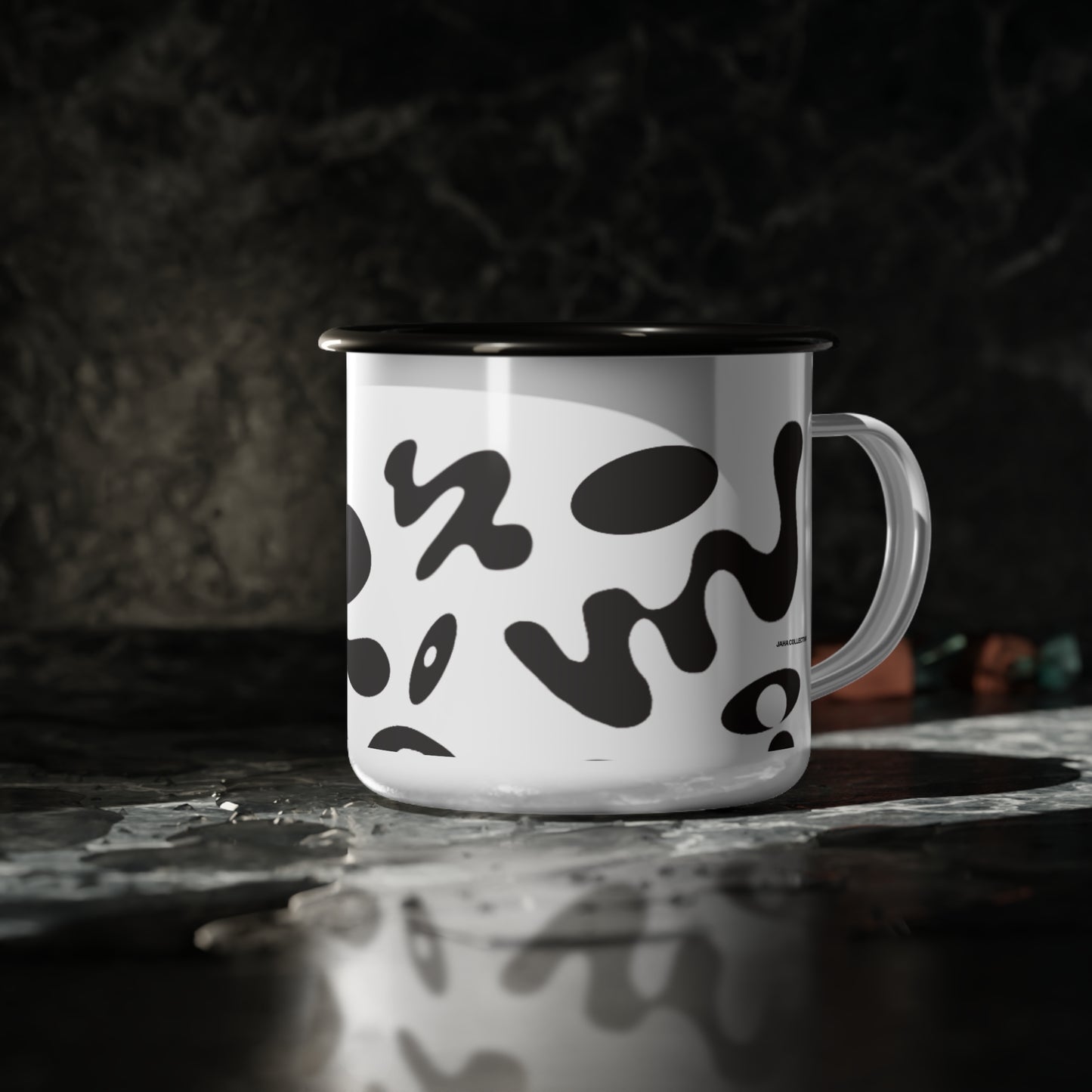 Nourish'd Enamel Camping Mug w Black Rim