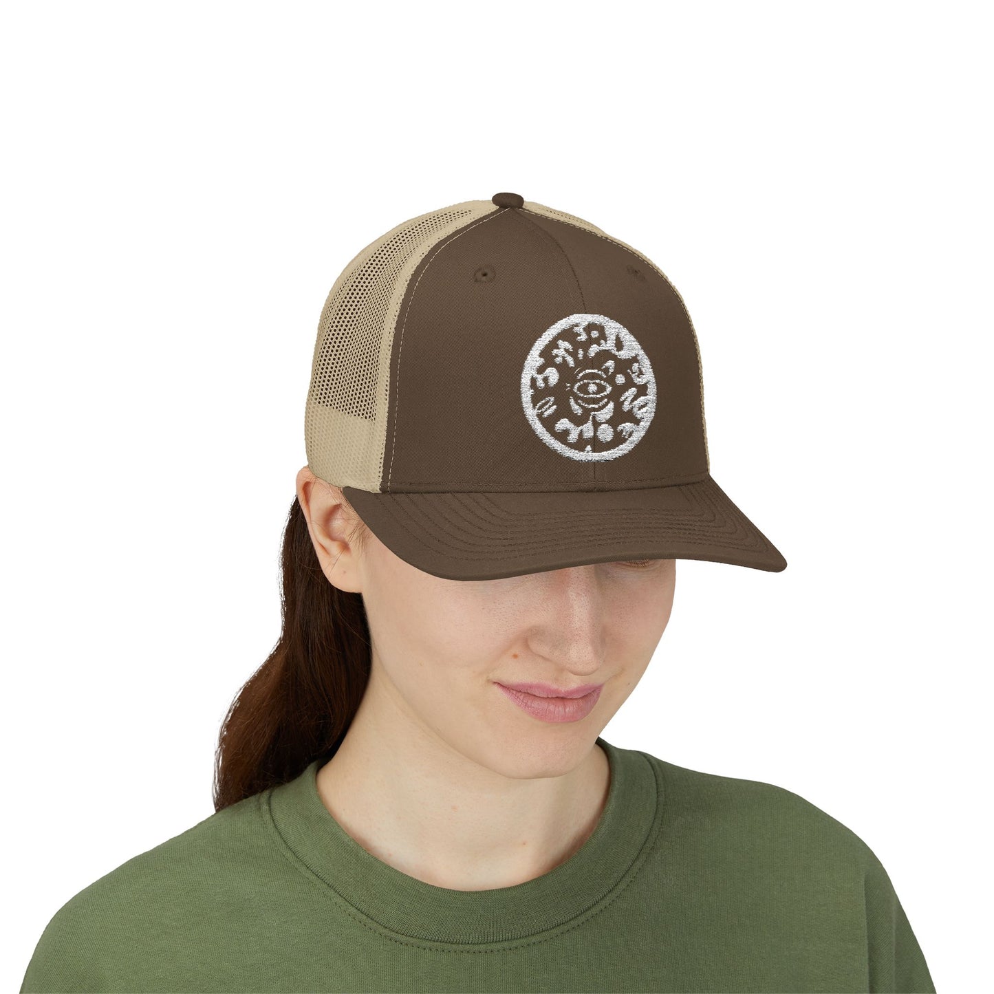 Adorn'd Logo Embroidered Retro Trucker Hat - Starlight White