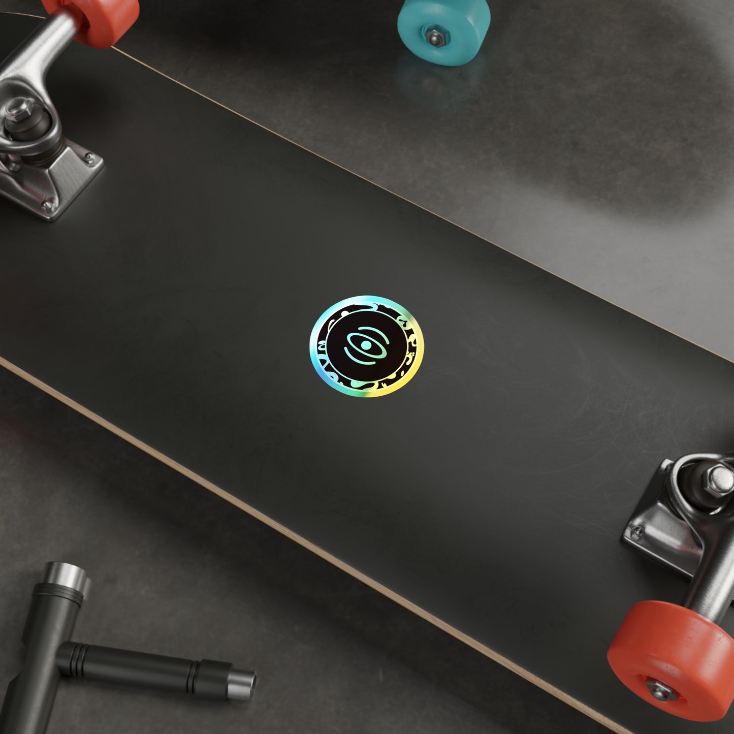 Adorn'd Logo Holographic Die Cut Stickers - Smoke Signal Black