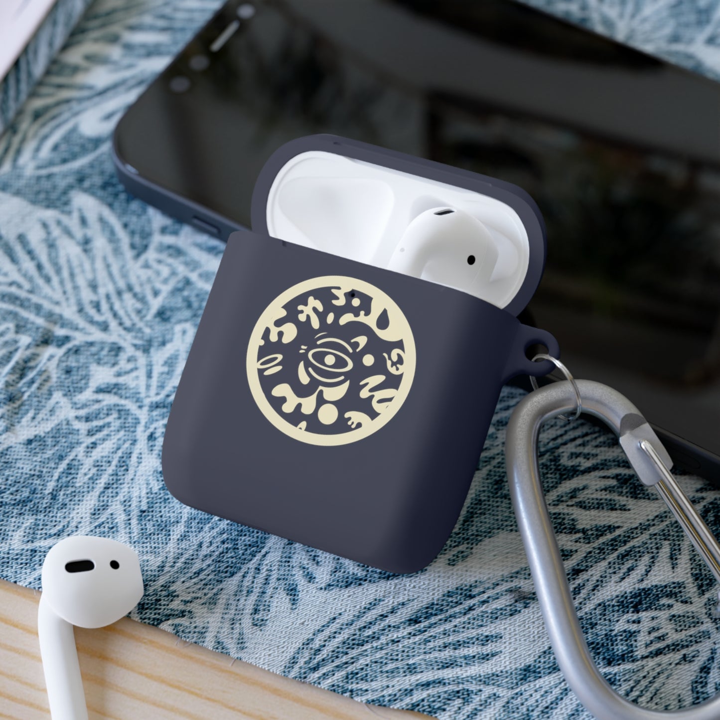 Adorn'd Logo Hard Plastic Airpods Case Cover- Blank Page White