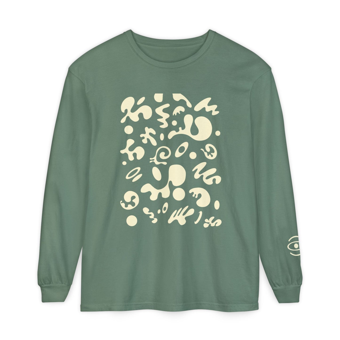 Pure Imagination Unisex Garment-Dyed Long Sleeve T-Shirt - Blank Page White Print