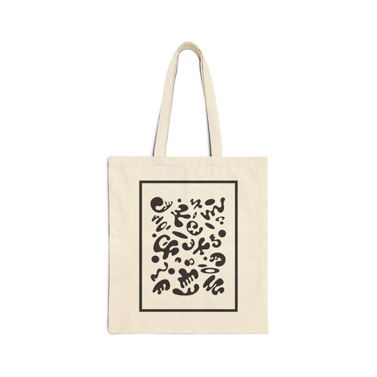 Deep Dream Cotton Canvas Tote Bag - Smoke Signal Black
