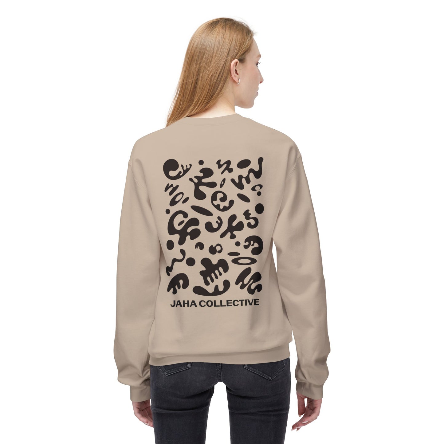 Pure Imagination Unisex Midweight Softstyle Fleece Crewneck Sweatshirt - Smoke Signal Black Print