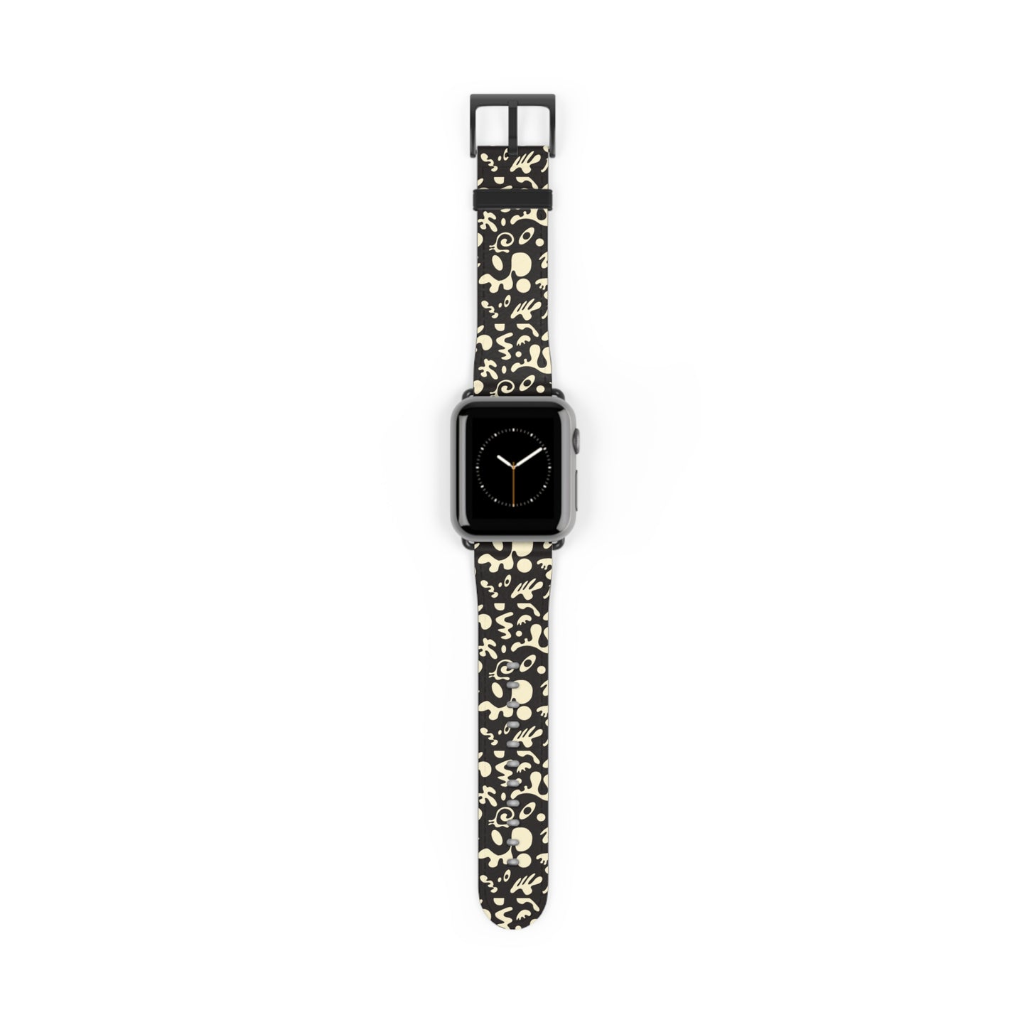 Adorn'd Faux Leather Apple Watch Band - Smoke Signal Black