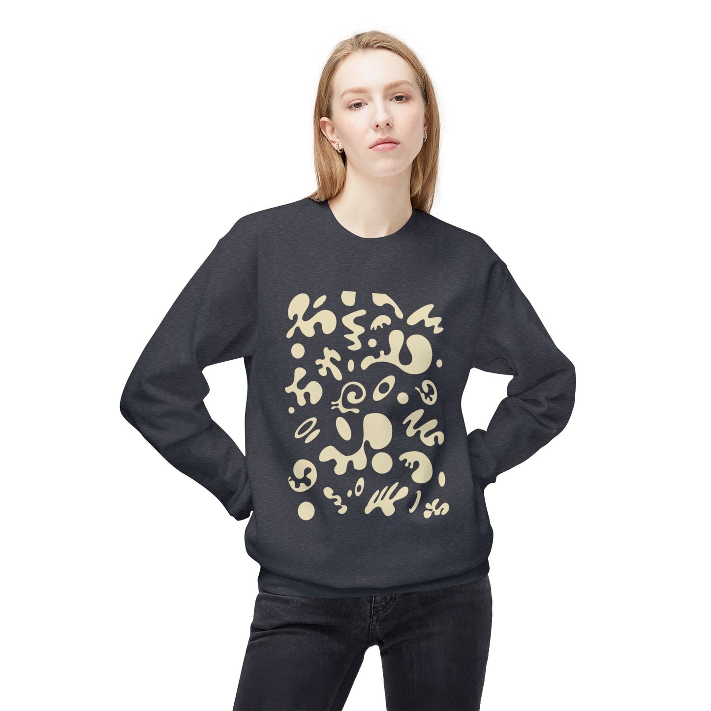 Pure Imagination Unisex Midweight Softstyle Fleece Crewneck Sweatshirt - Blank Page White Print