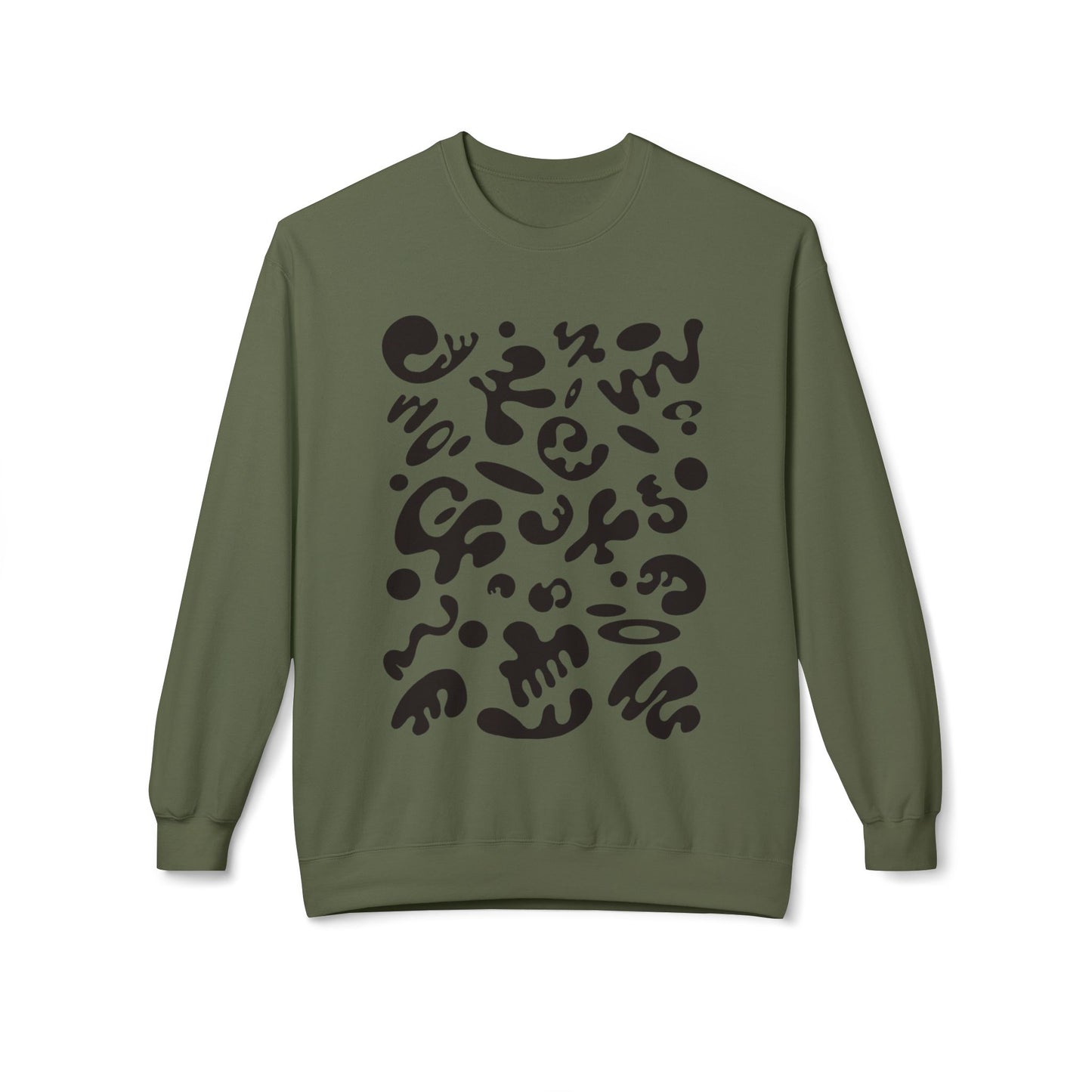Pure Imagination Unisex Midweight Softstyle Fleece Crewneck Sweatshirt - Smoke Signal Black Print