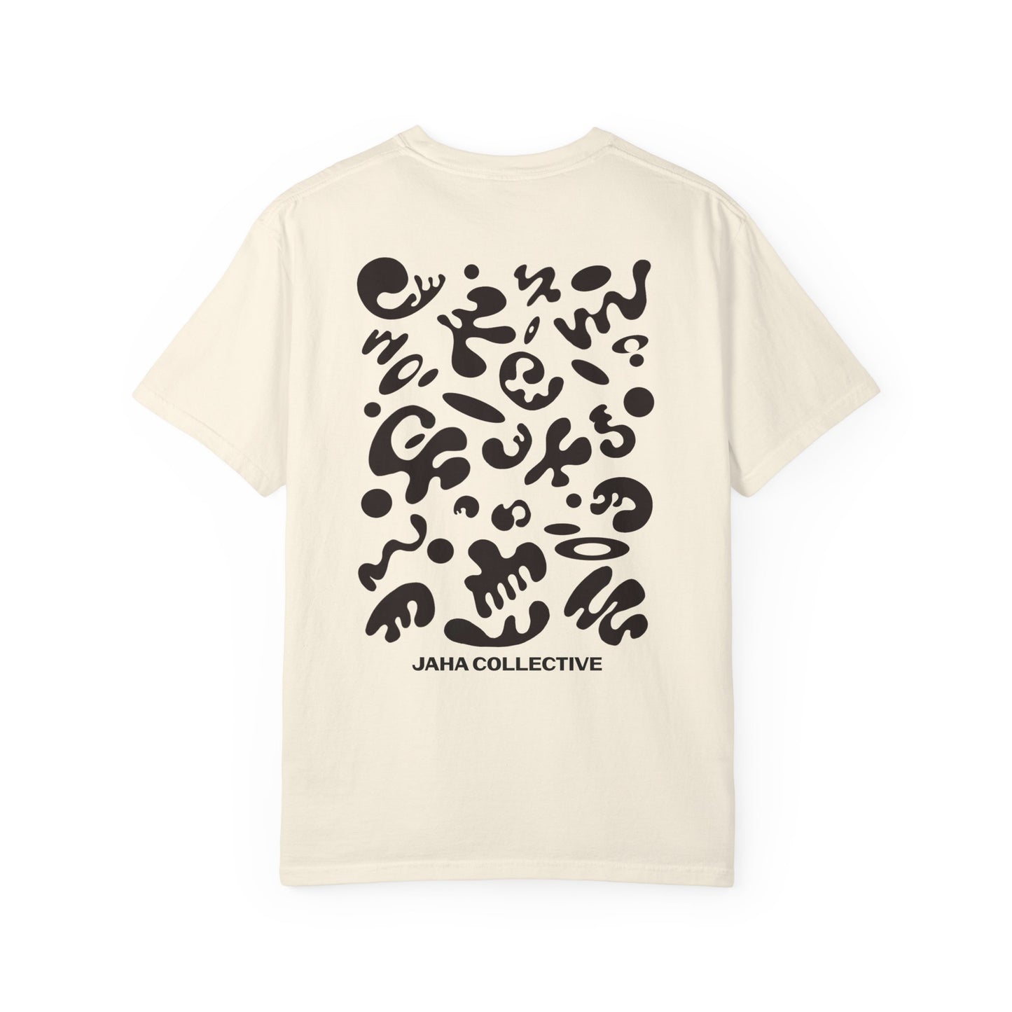 Pure Imagination Unisex Garment-Dyed T-Shirt (Warm Neutrals) - Smoke Signal Black Print