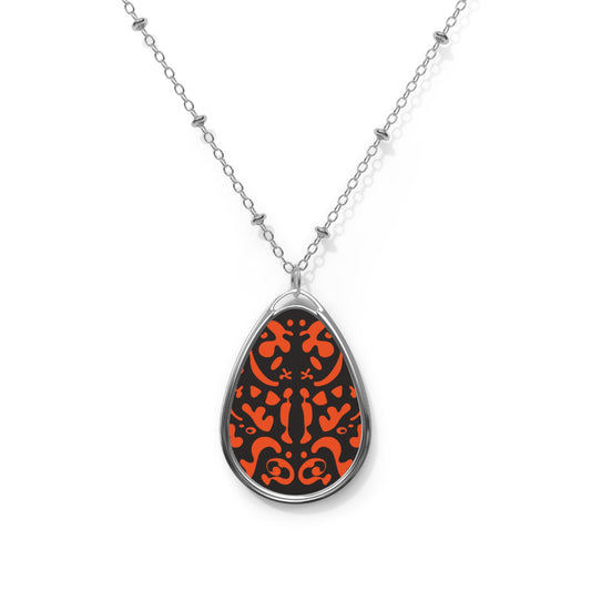 Mirror Work Color Oval Necklace - Black Magic Woman