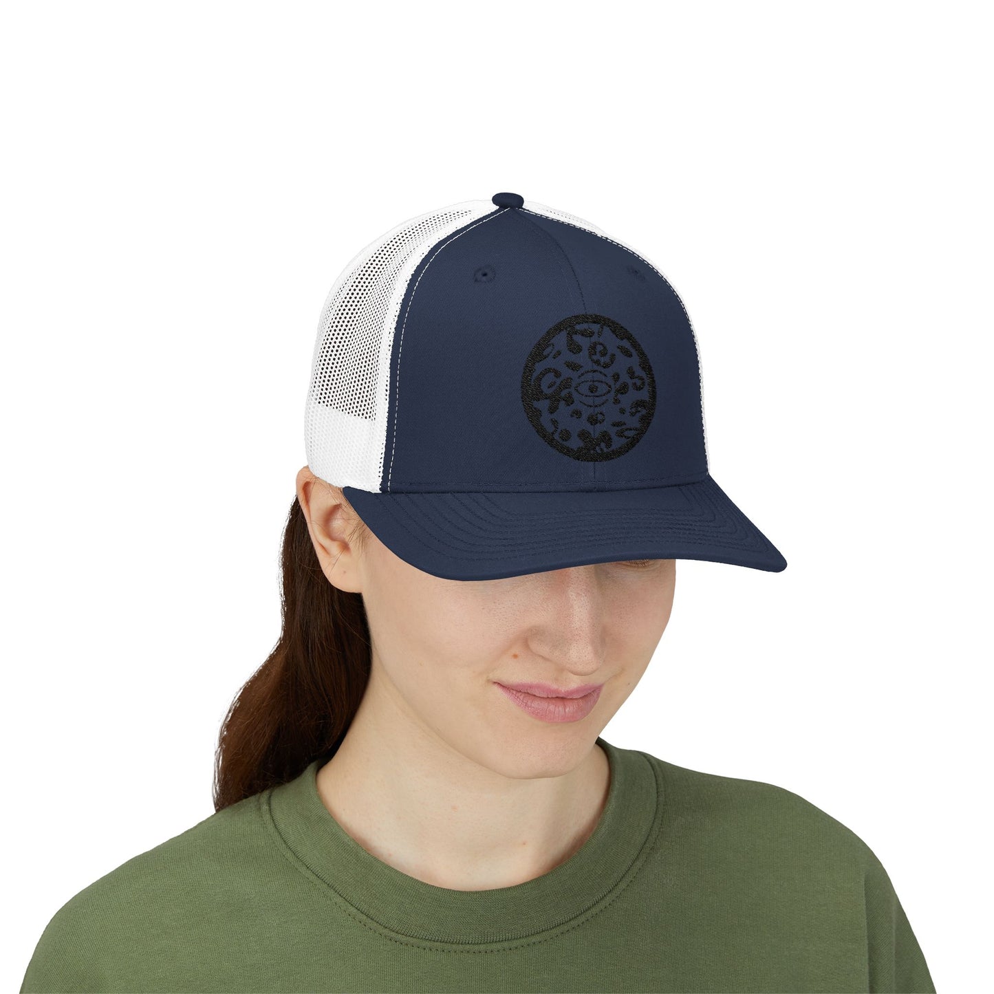 Adorn'd Logo Embroidered Retro Trucker Hat - Smoke Signal Black