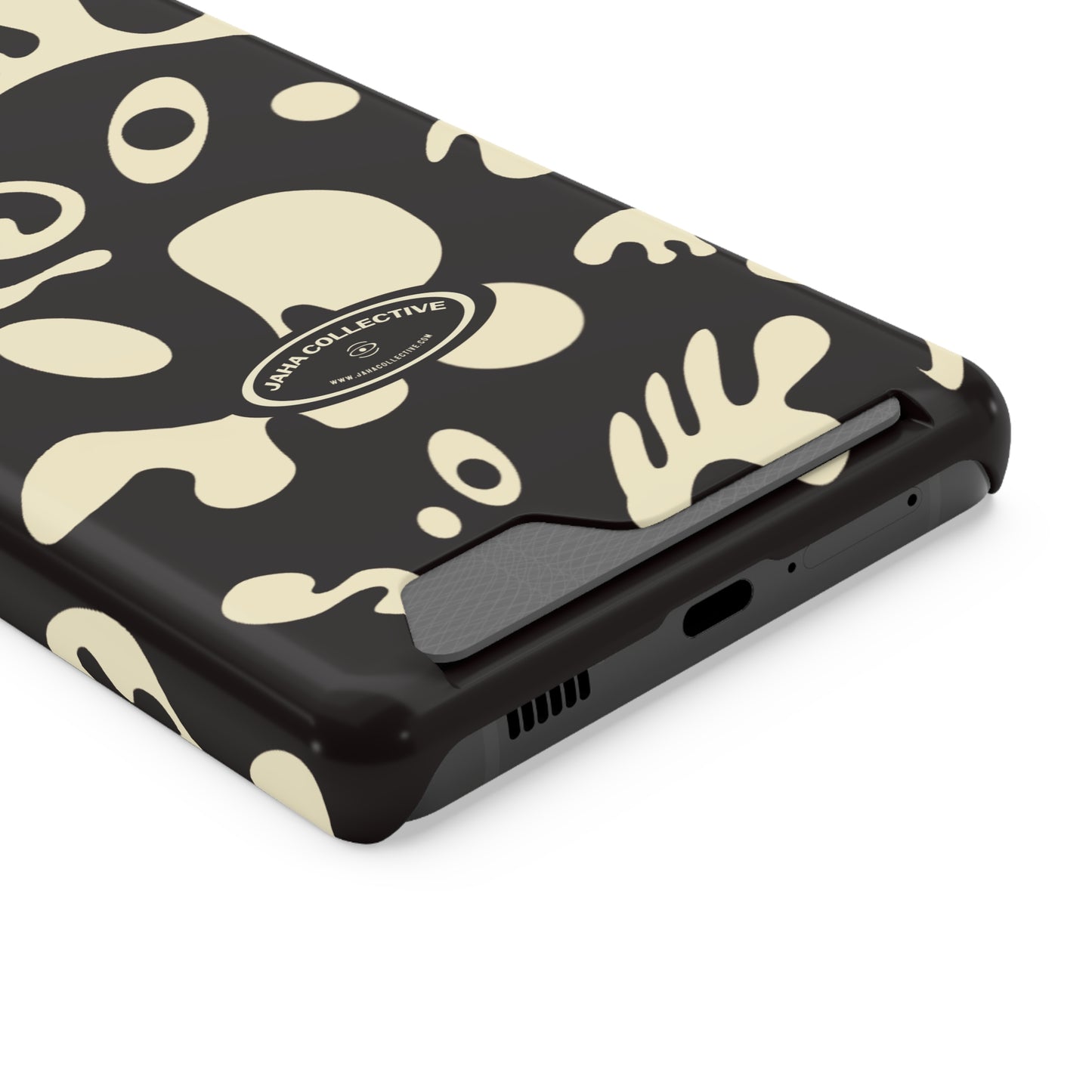 Pure Imagination Phone Case w Card Holder - Smoke Signal Black