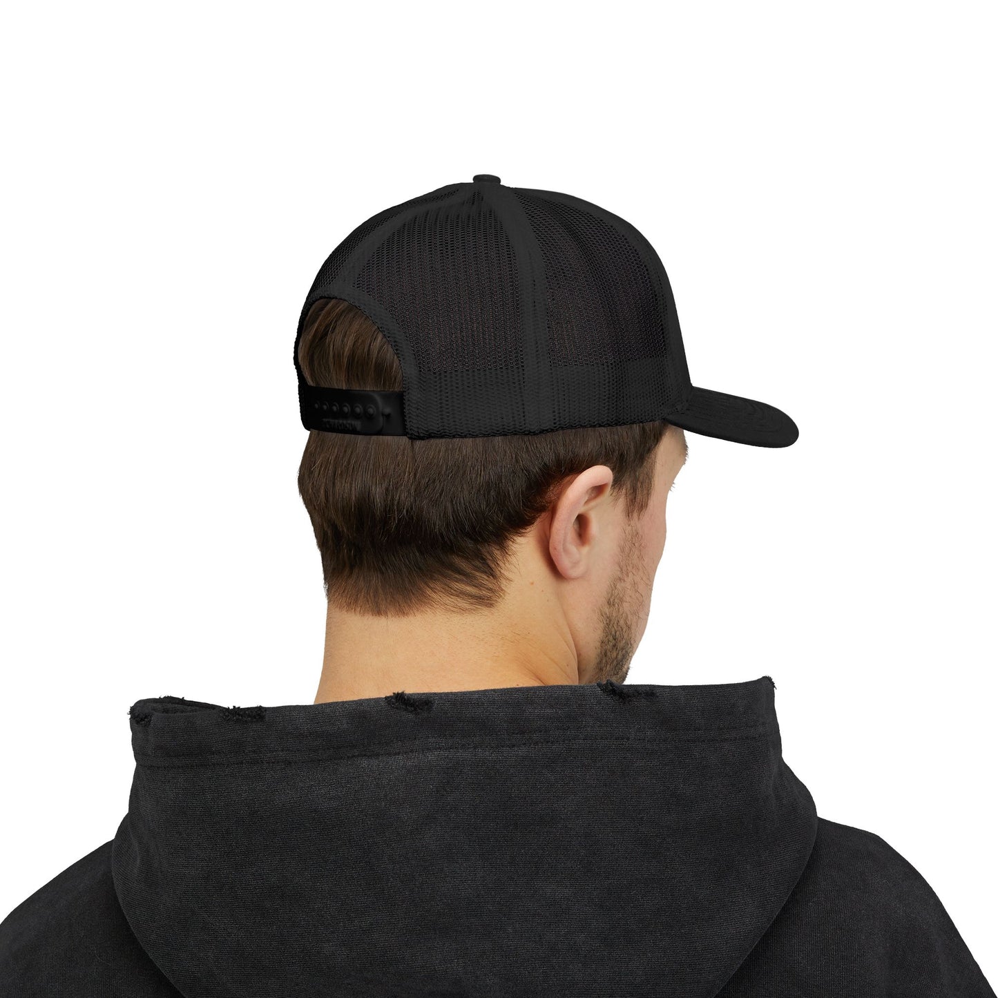 Adorn'd Logo Embroidered Retro Trucker Hat - Starlight White