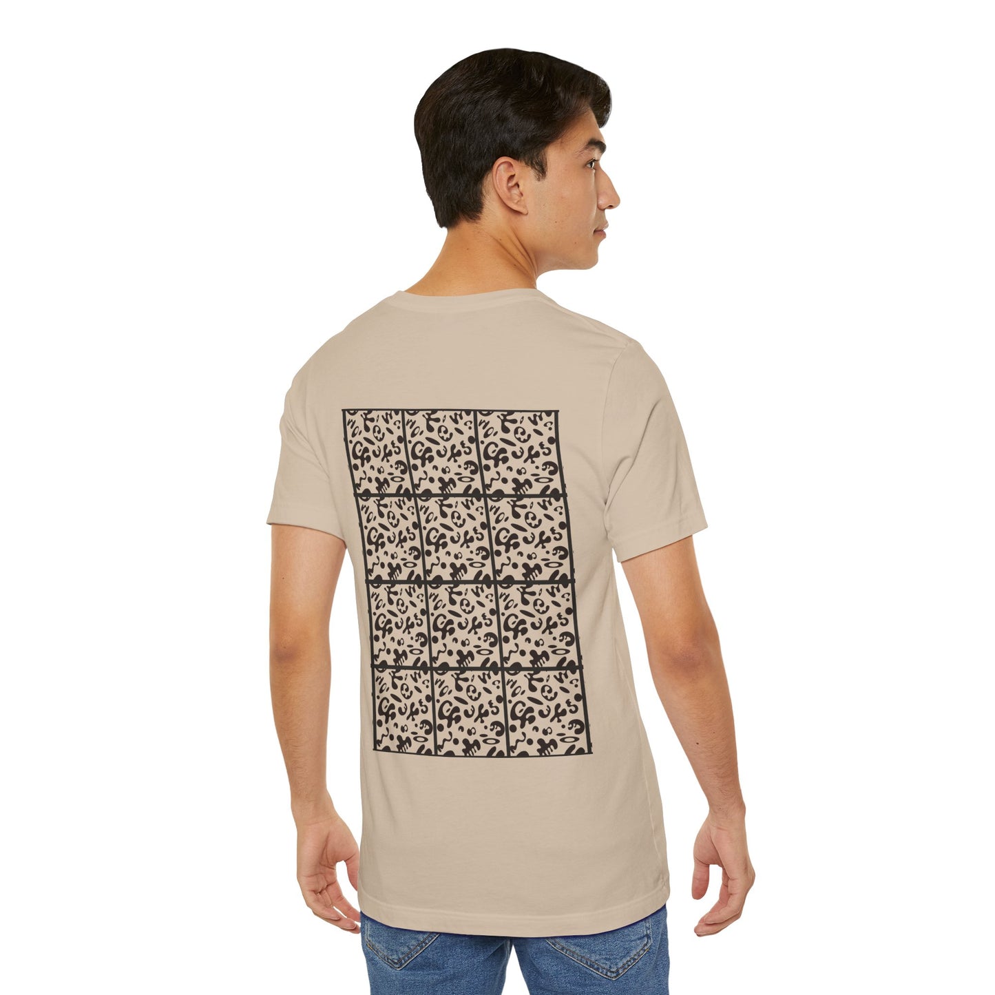 Adorn'd Unisex Jersey Short Sleeve Tee - Smoke Signal Black Print