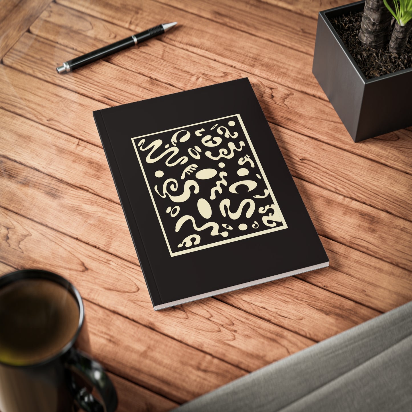 Deep Dream Softcover A5 Notebook - Smoke Signal Black