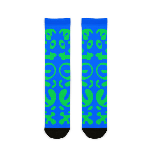 Mirror Work Color Crew Socks - Tide Pool