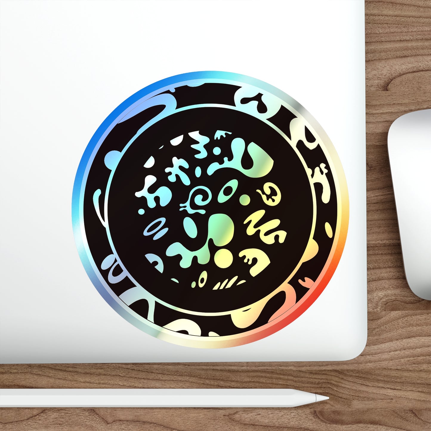 Adorn'd Holographic Die Cut Stickers - Smoke Signal Black