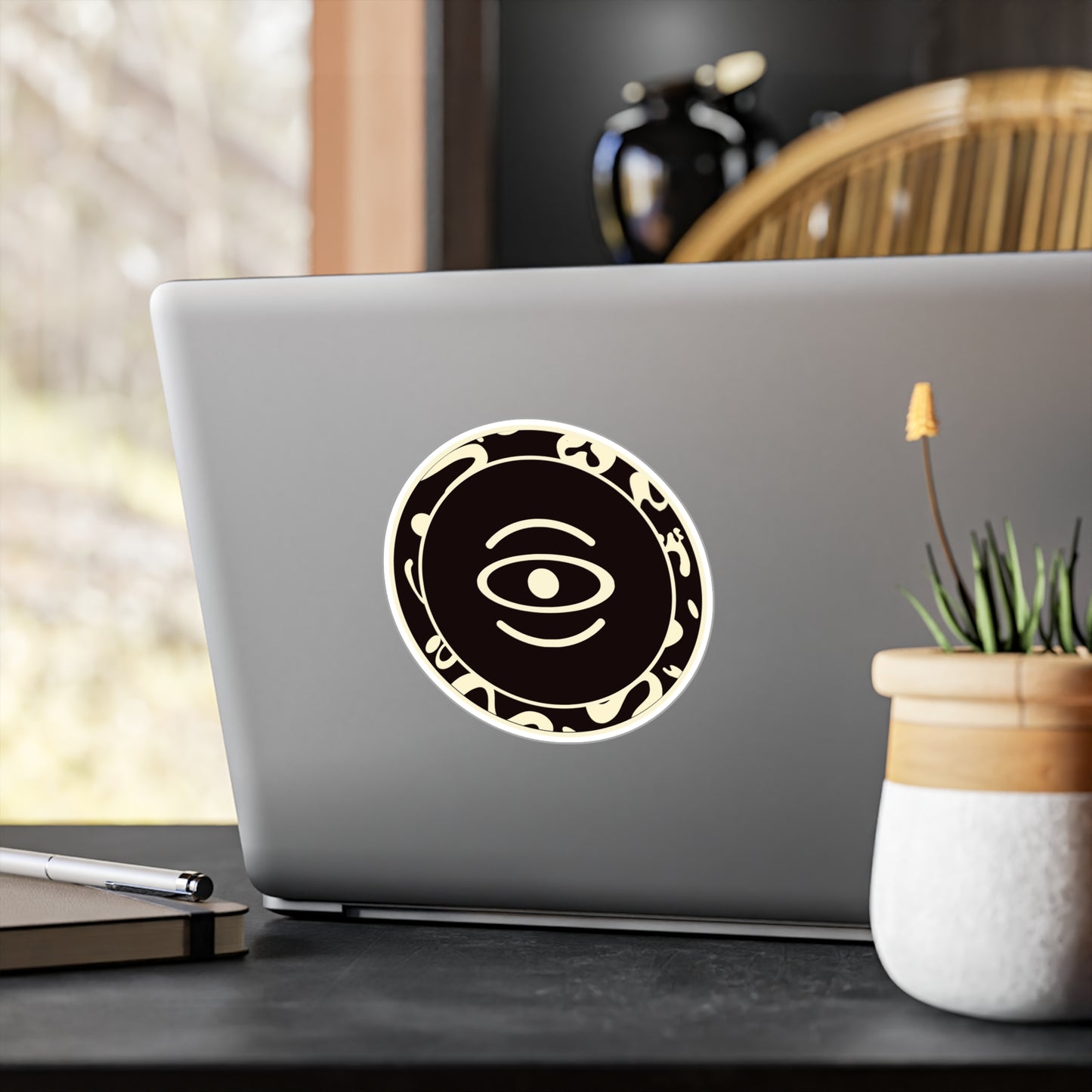 Adorn'd Logo Kiss Cut Vinyl Decal - Smoke Signal Black