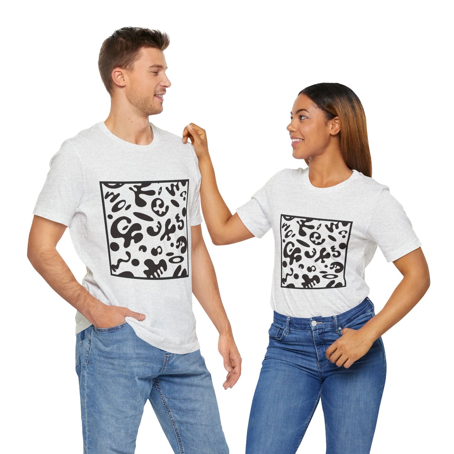 Adorn'd Unisex Jersey Short Sleeve Tee - Smoke Signal Black Print
