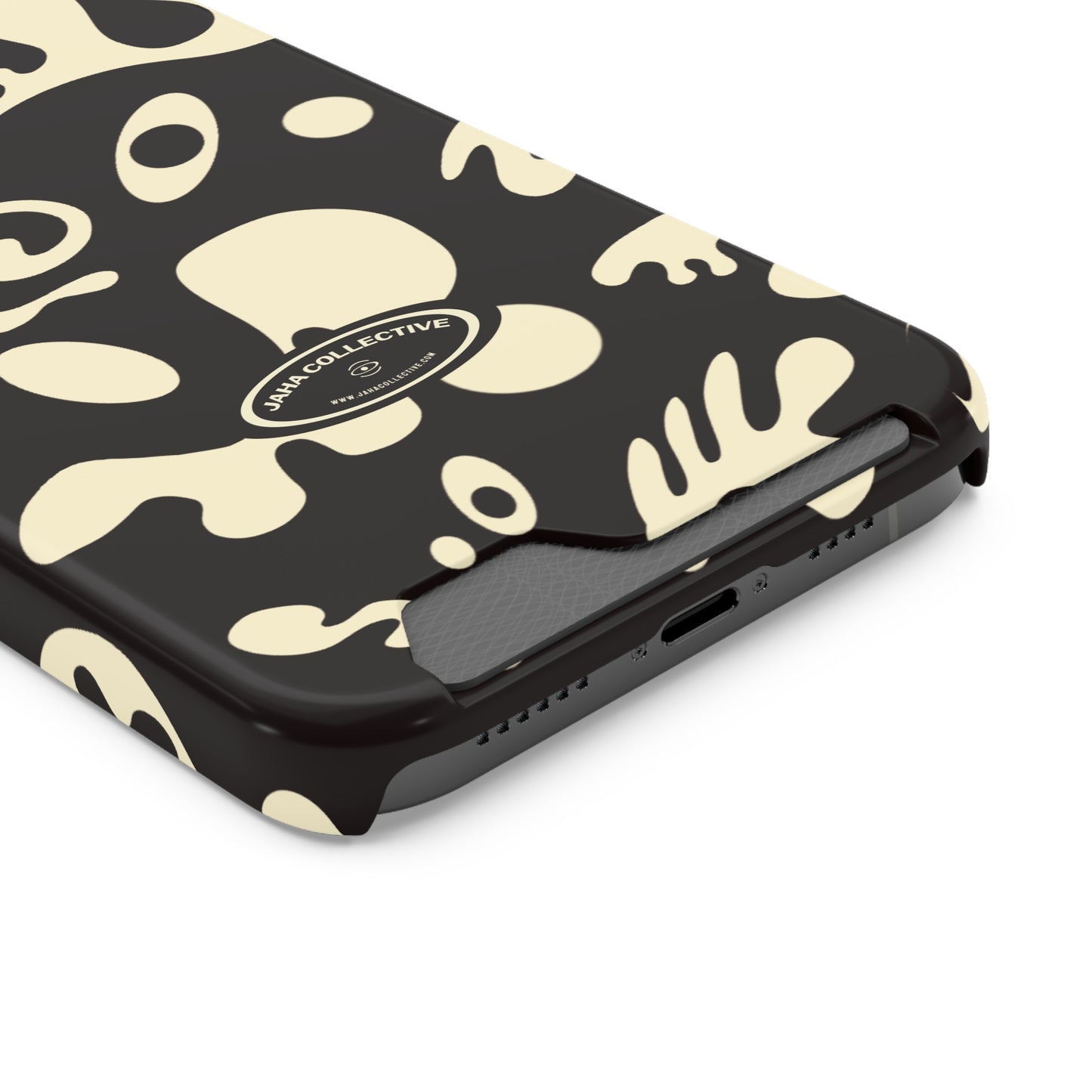 Pure Imagination Phone Case w Card Holder - Smoke Signal Black
