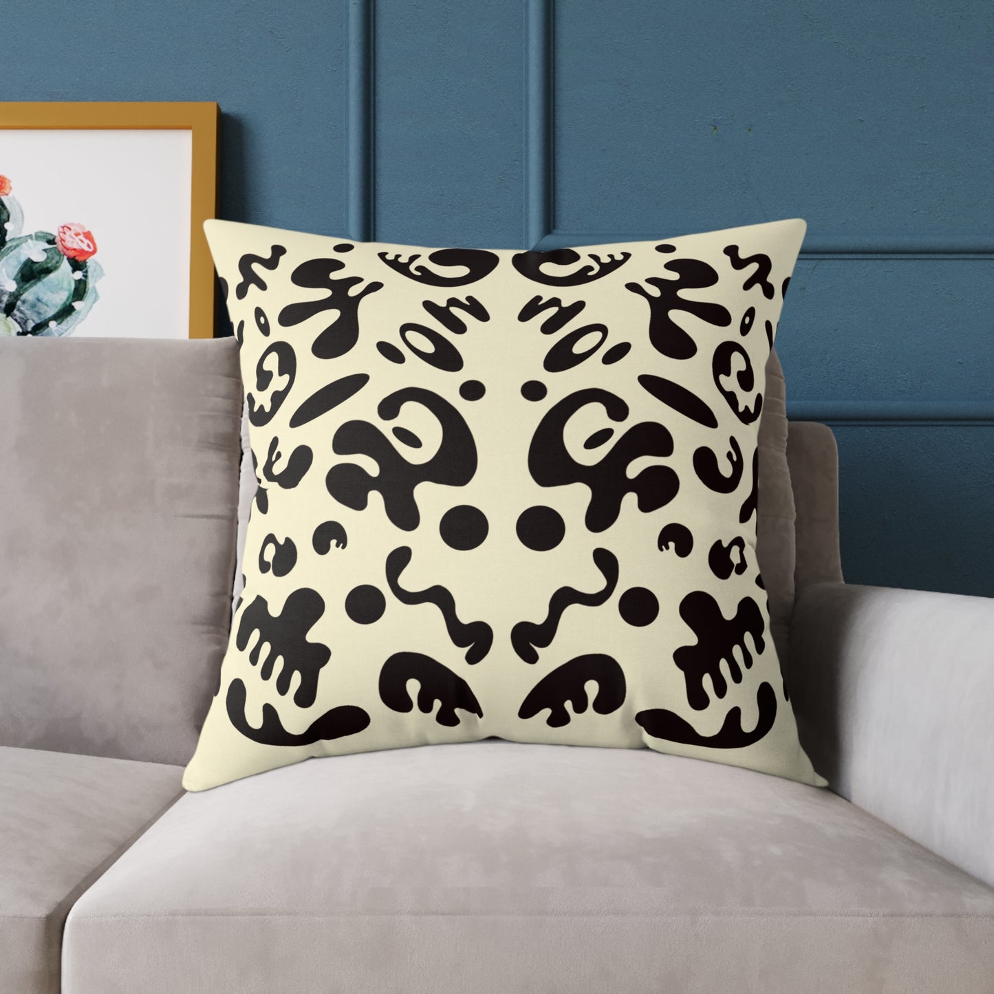 Mirror Work Square Poly Canvas Pillow