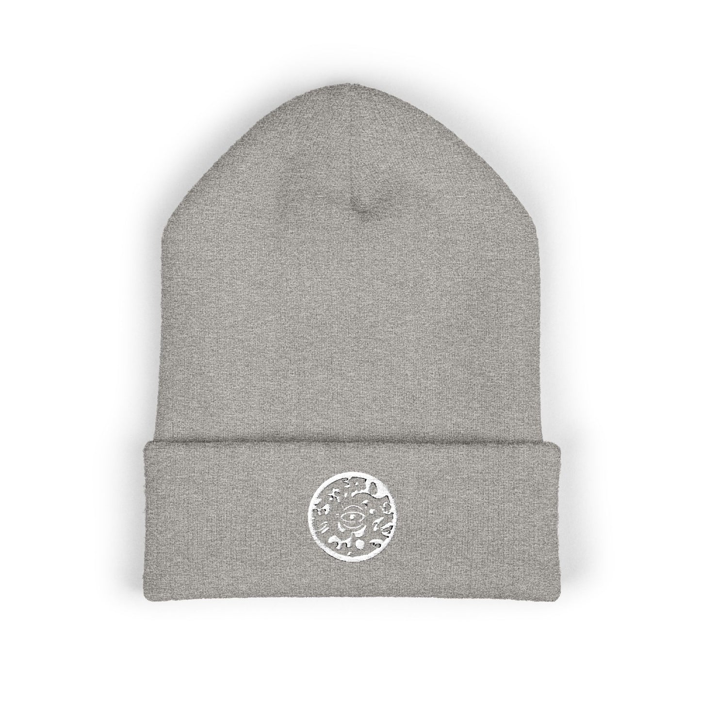 Adorn'd Logo Embroidered Classic Cuffed Beanie - Starlight White