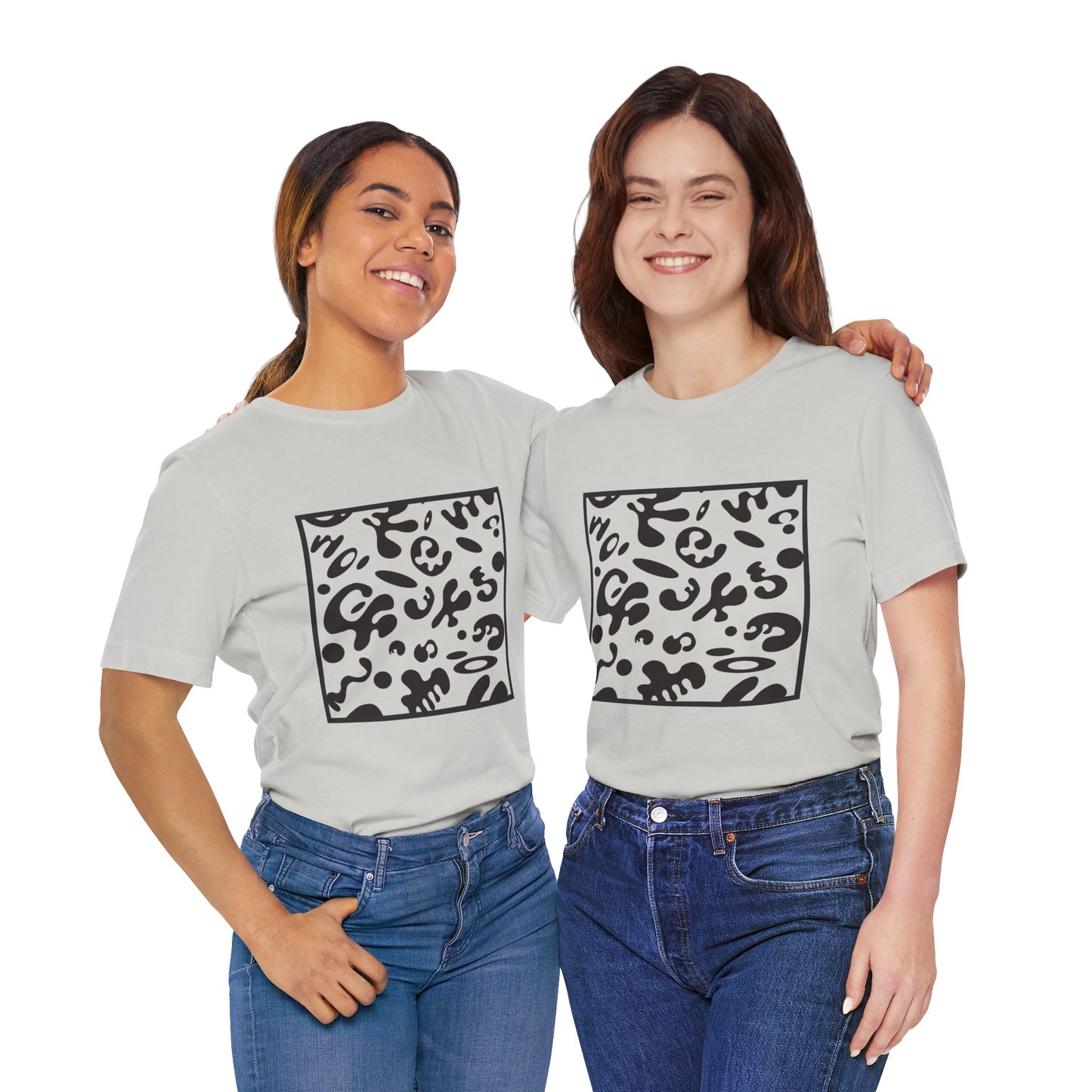 Adorn'd Unisex Jersey Short Sleeve Tee - Smoke Signal Black Print