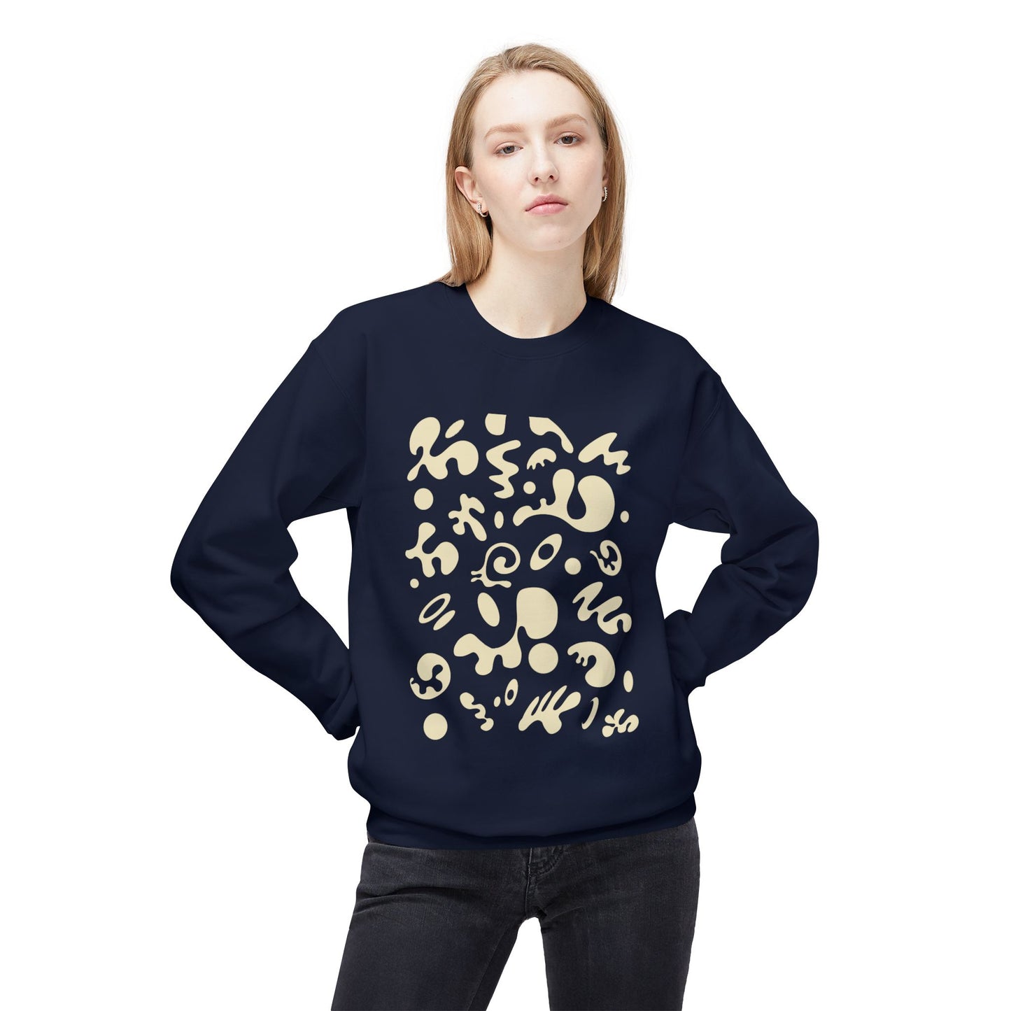 Pure Imagination Unisex Midweight Softstyle Fleece Crewneck Sweatshirt - Blank Page White Print