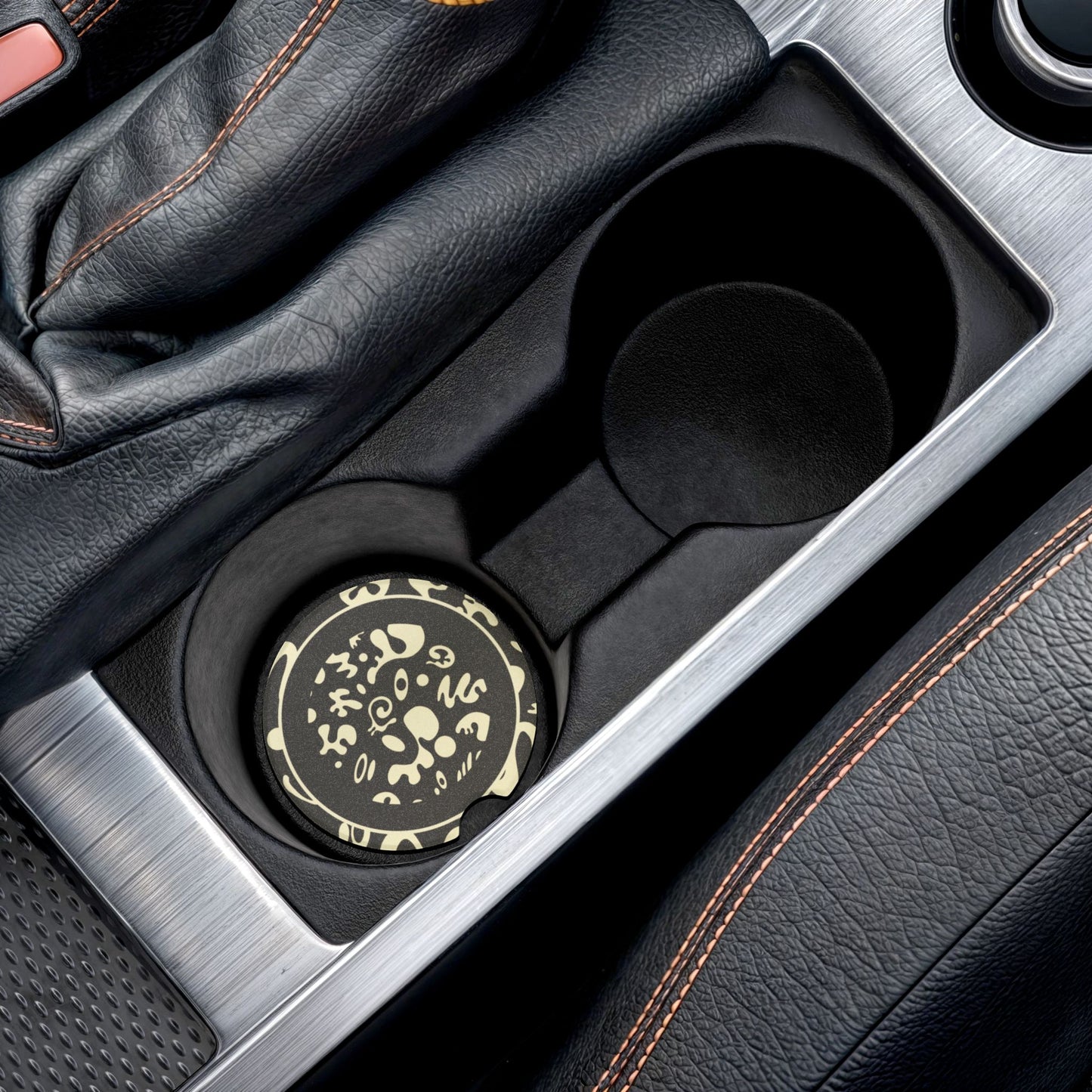 Adorn'd Soapstone Car Coaster - Smoke Signal Black