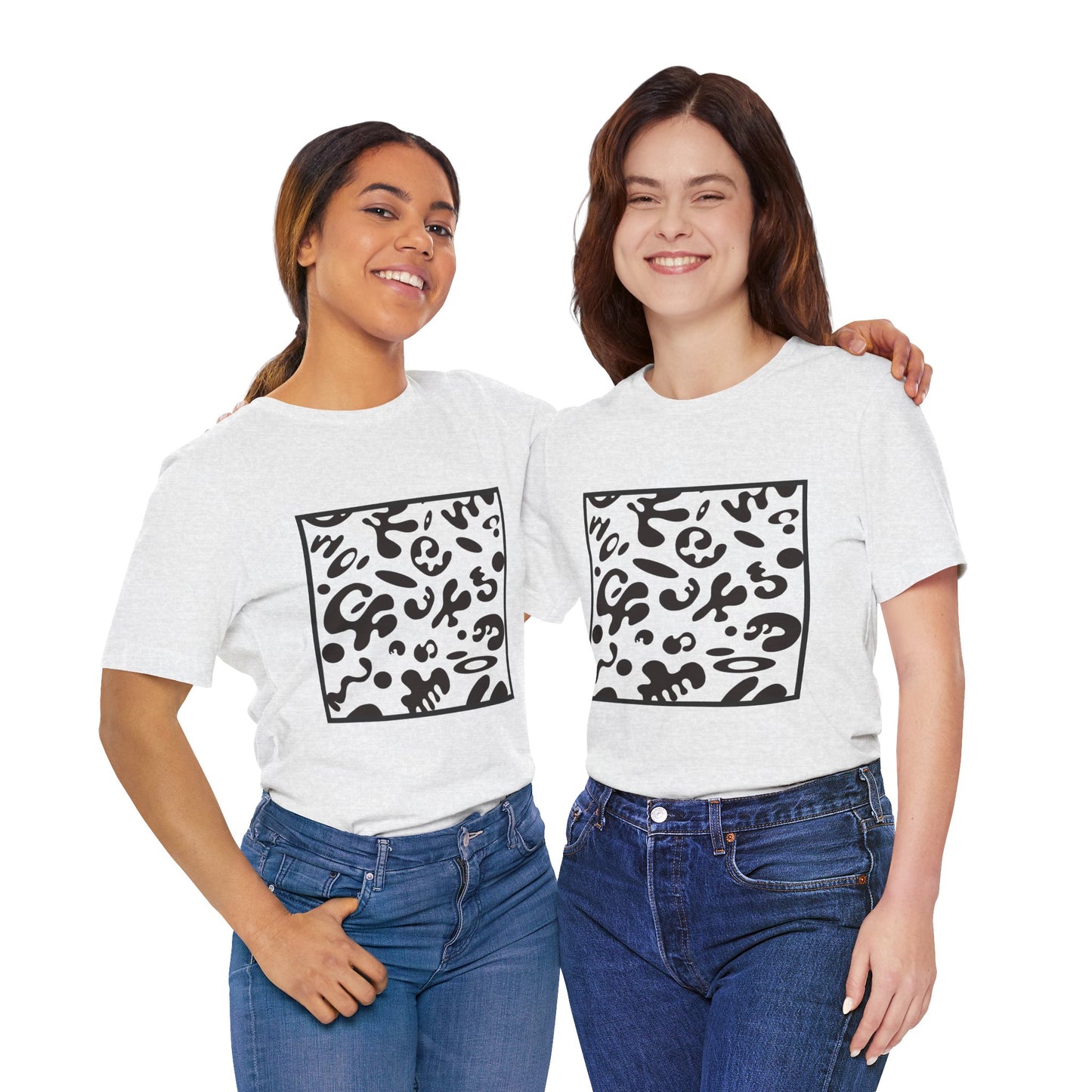 Adorn'd Unisex Jersey Short Sleeve Tee - Smoke Signal Black Print
