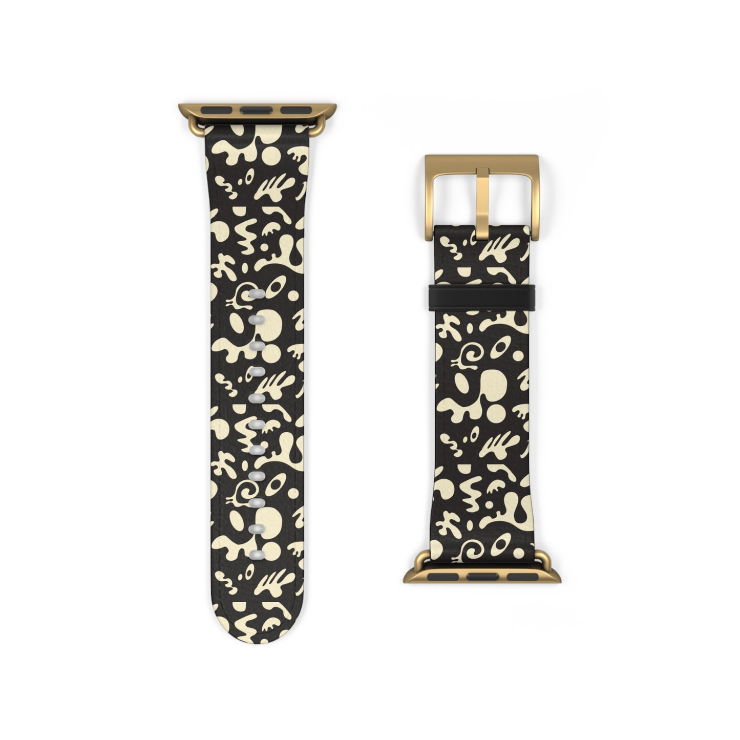 Adorn'd Faux Leather Apple Watch Band - Smoke Signal Black