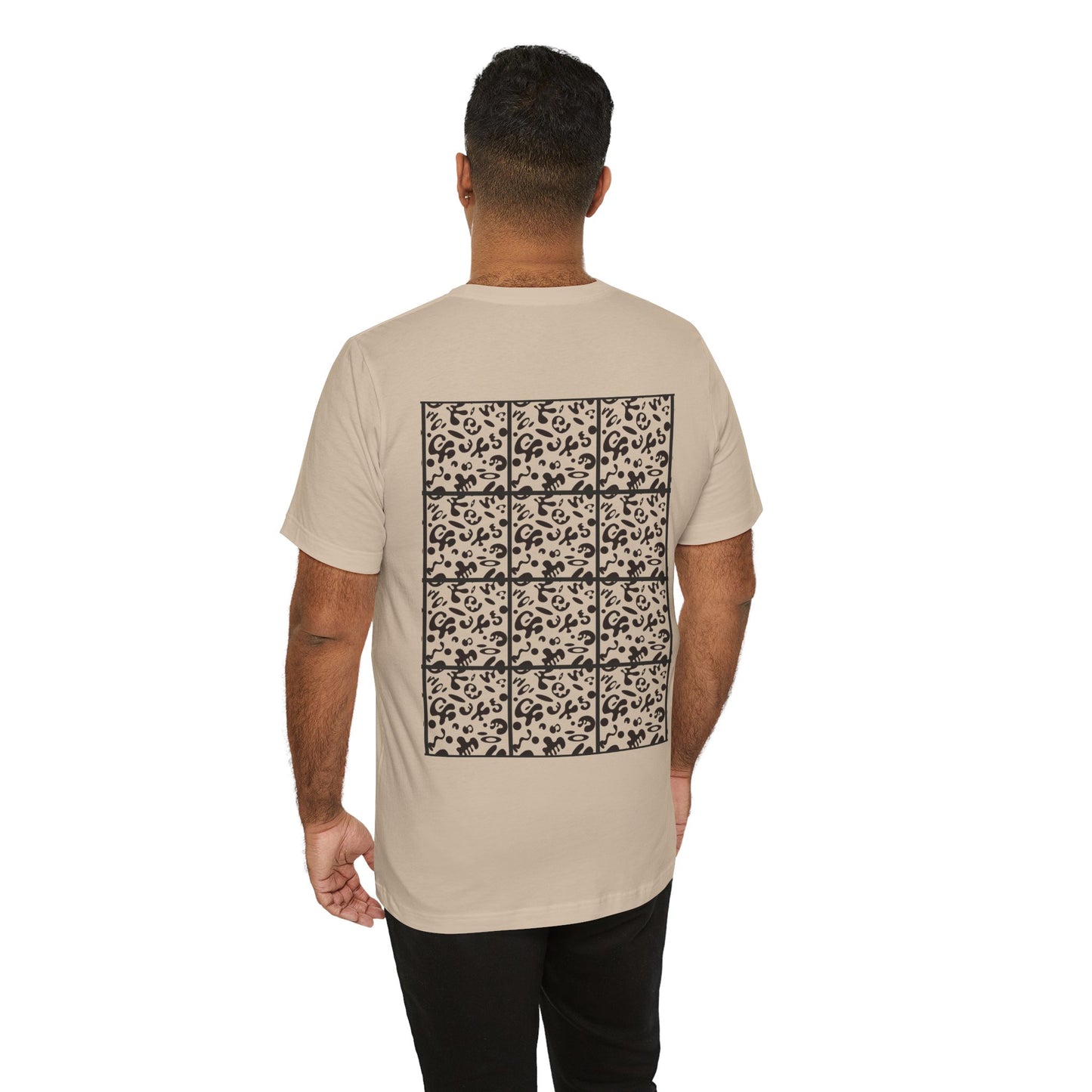 Adorn'd Unisex Jersey Short Sleeve Tee - Smoke Signal Black Print