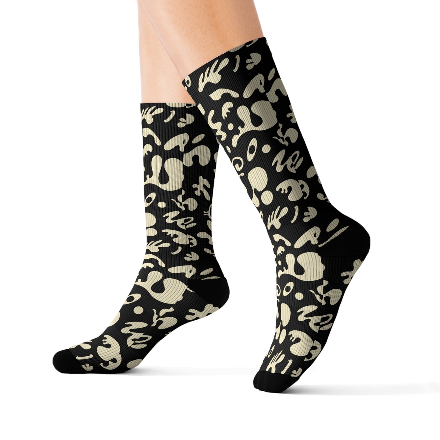 Adorn'd Print Socks - Smoke Signal Black