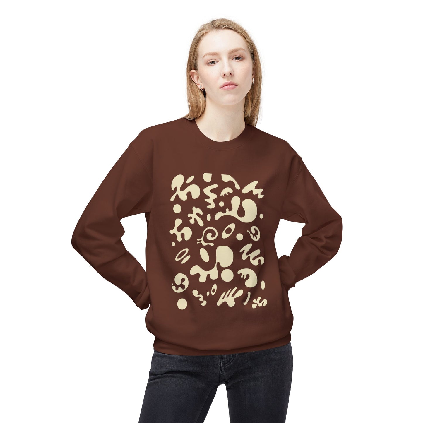 Pure Imagination Unisex Midweight Softstyle Fleece Crewneck Sweatshirt - Blank Page White Print