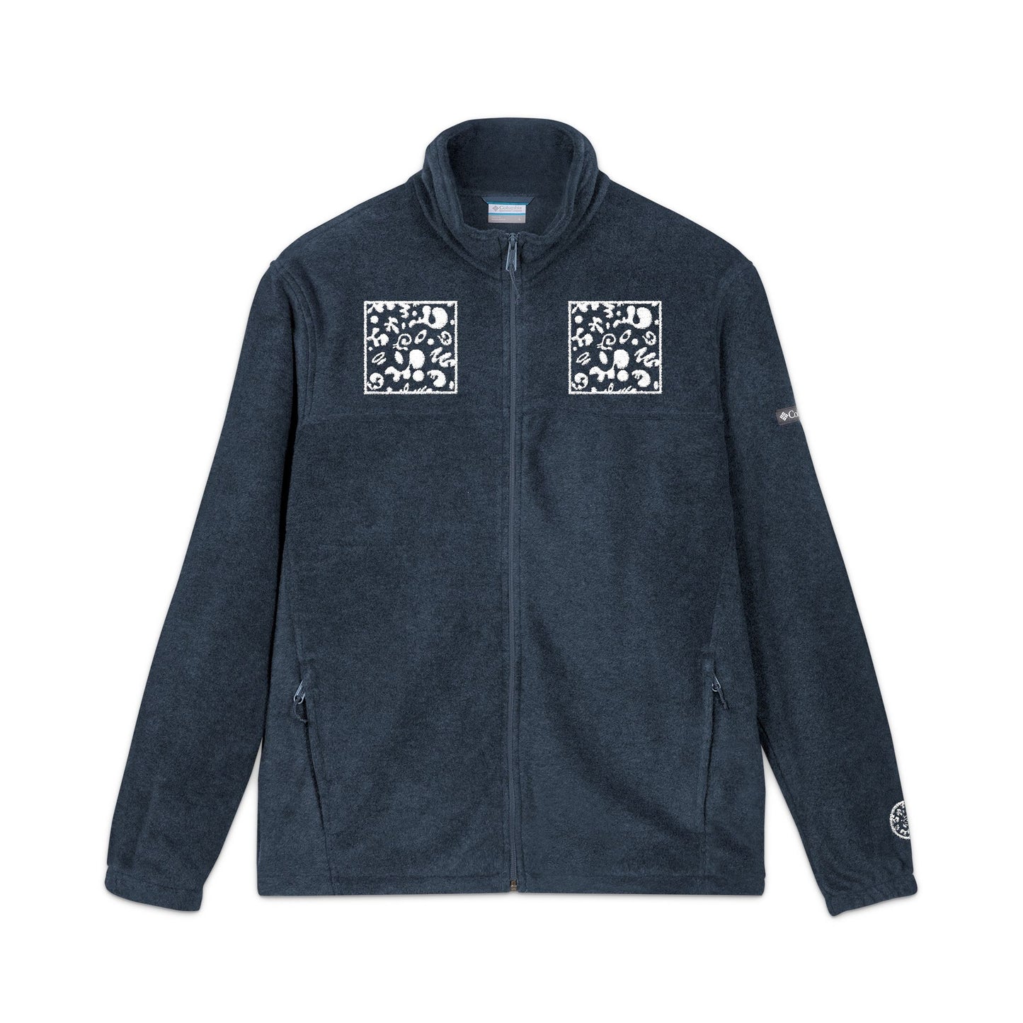 Mirror Work Embroidered Fleece Columbia Jacket